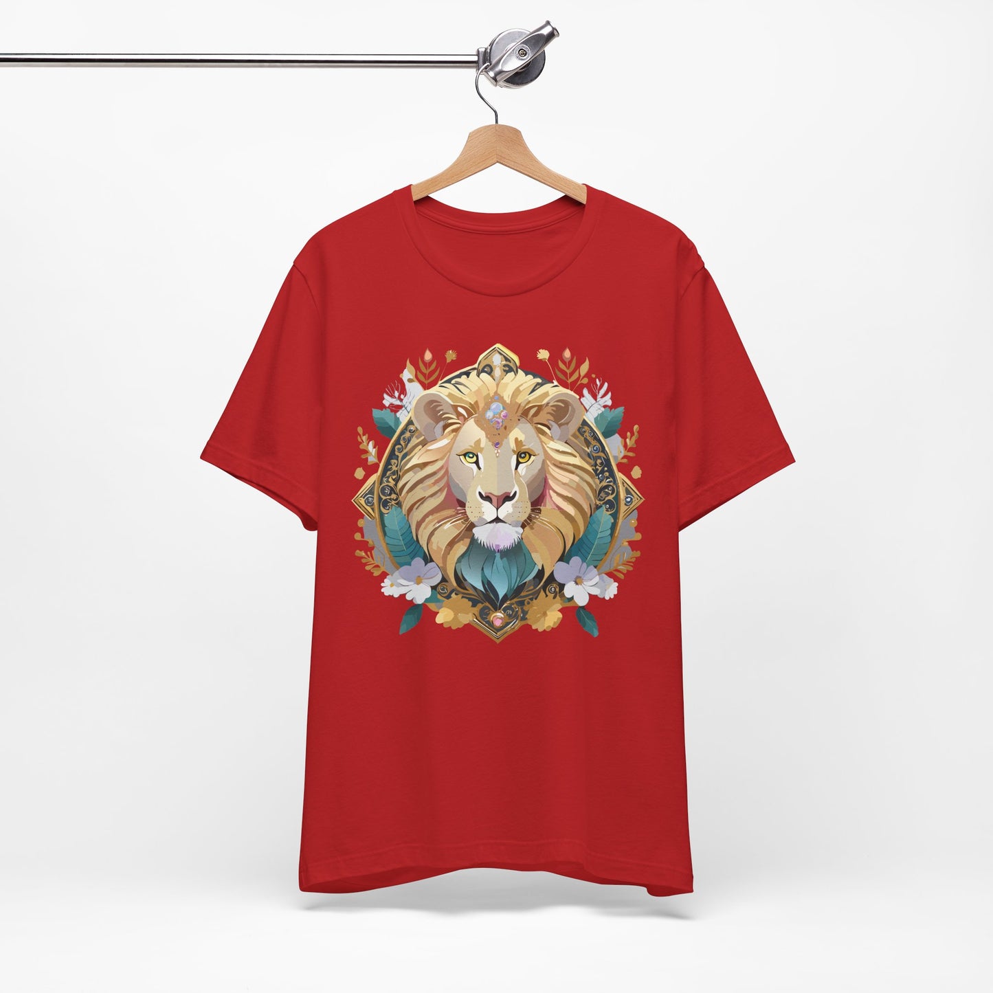 Unisex Lion Graphic Tee, Animal Shirt, Tee Shirt with Lion, Medallion T-Shirt, Animal Medallion Tees 2