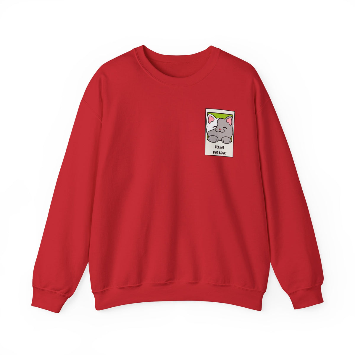 Pocket Cat Graphic Valentine's Day Sweatshirt Unisex 50/50 Cotton-Poly Sweatshirt w74