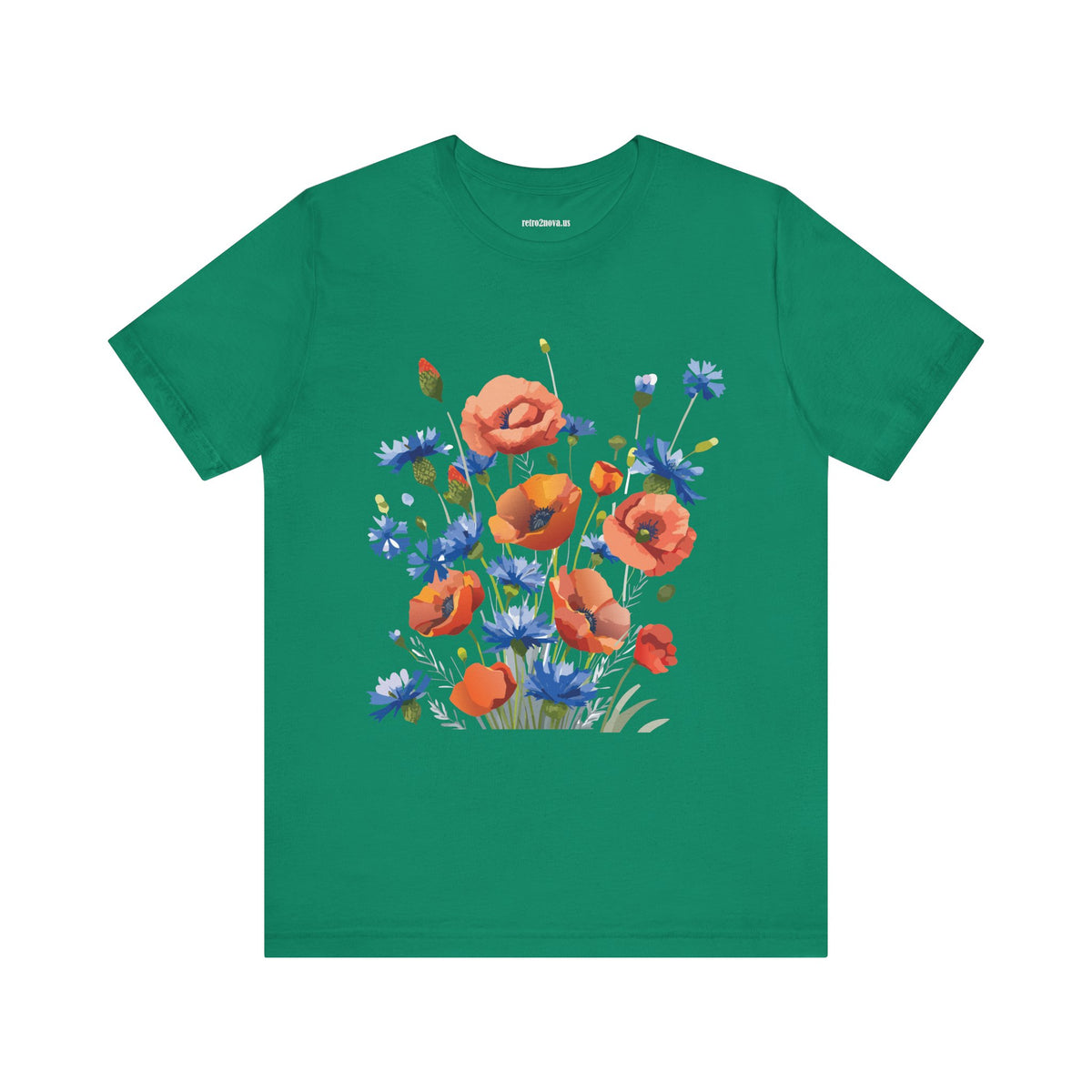 Floral Graphic Unisex Cotton Bella+Canvas Tee with Flowers Design ab8