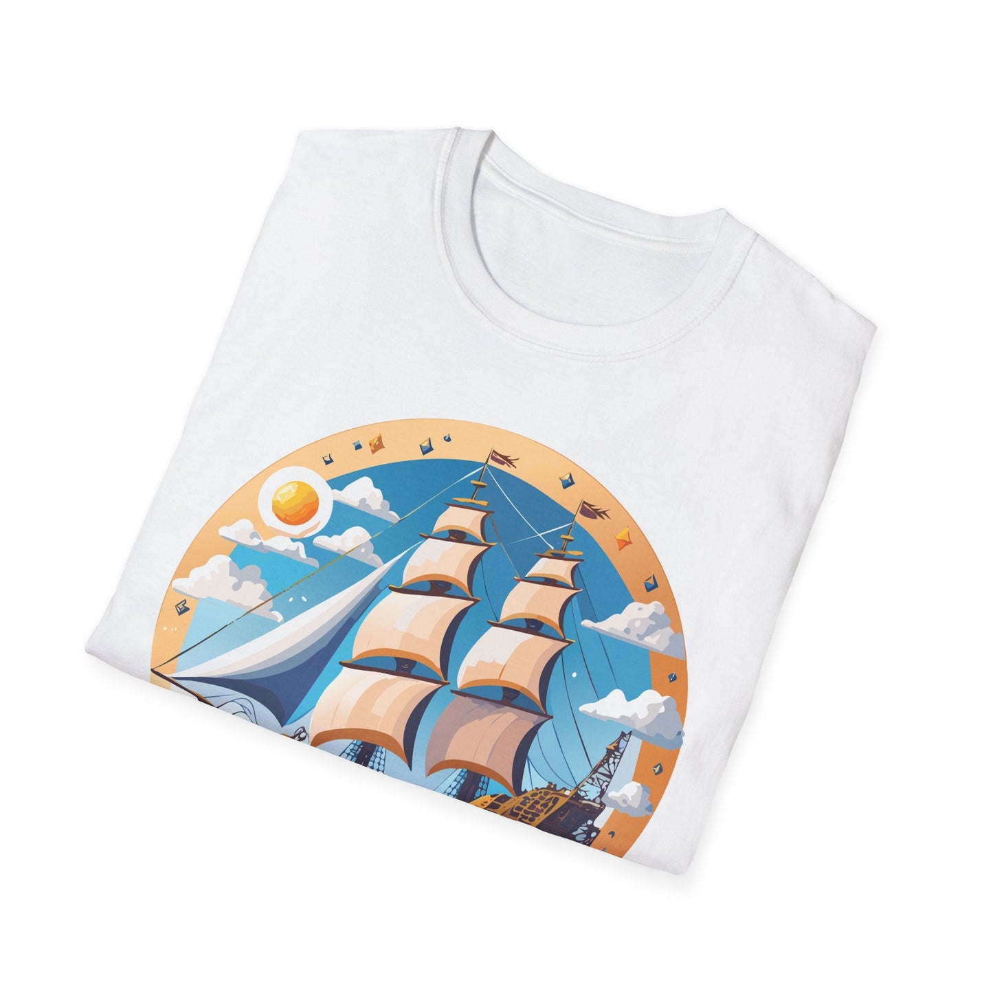 Unisex Nautical Frigate Ship T Shirt Vessel Tee Gildan Softstyle 64000 100 Percent Ring Spun Cotton