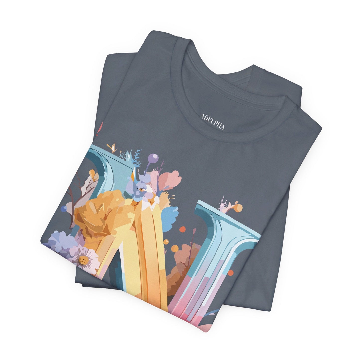 Letter N Shirt Unisex Graphic Tee With Vintage Inspired Artwork By Adelpha Premium Jersey