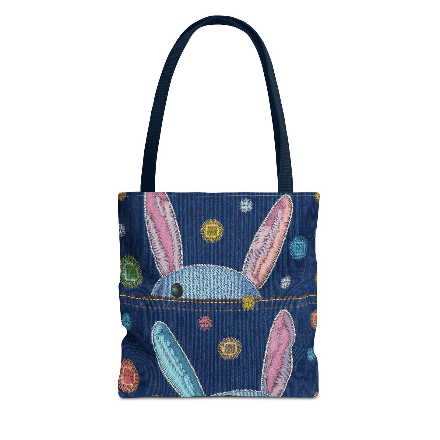 Denim Fabric Imitation Print Unisex Canvas Bag Poly Spun 3 Sizes Tote Bag 192-1
