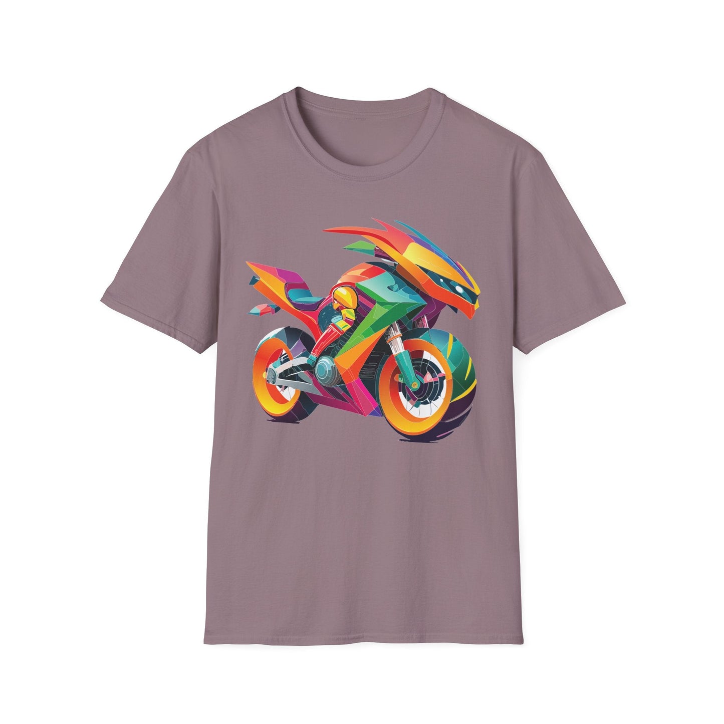 Unisex Bike T Shirt With Motorcycle Artwork Premium Cotton MTB Tee Softstyle 64000