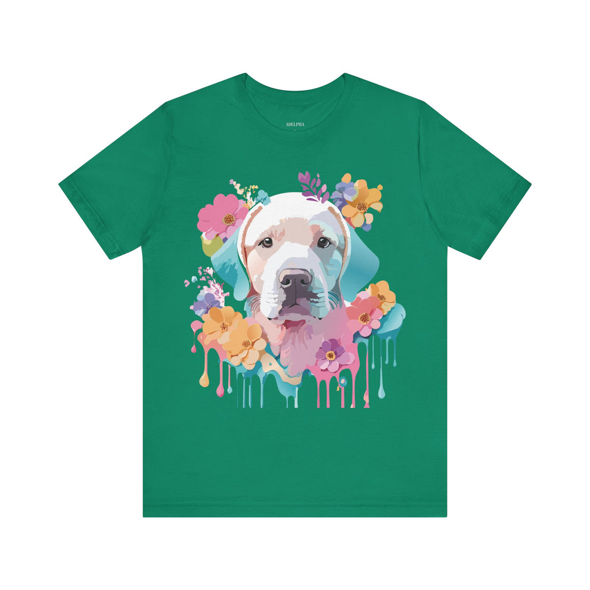 Dog Graphic Unisex Cotton Bella+Canvas Tee with Art Animal Design e114