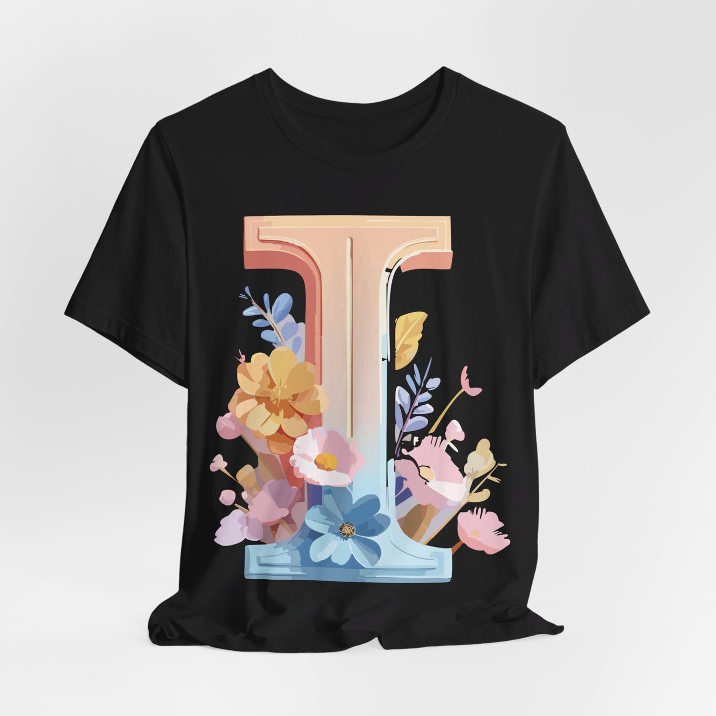 Letter I Shirt Graphic Tee Unisex Vintage Inspired Adelpha Art Design Short Sleeve Tee