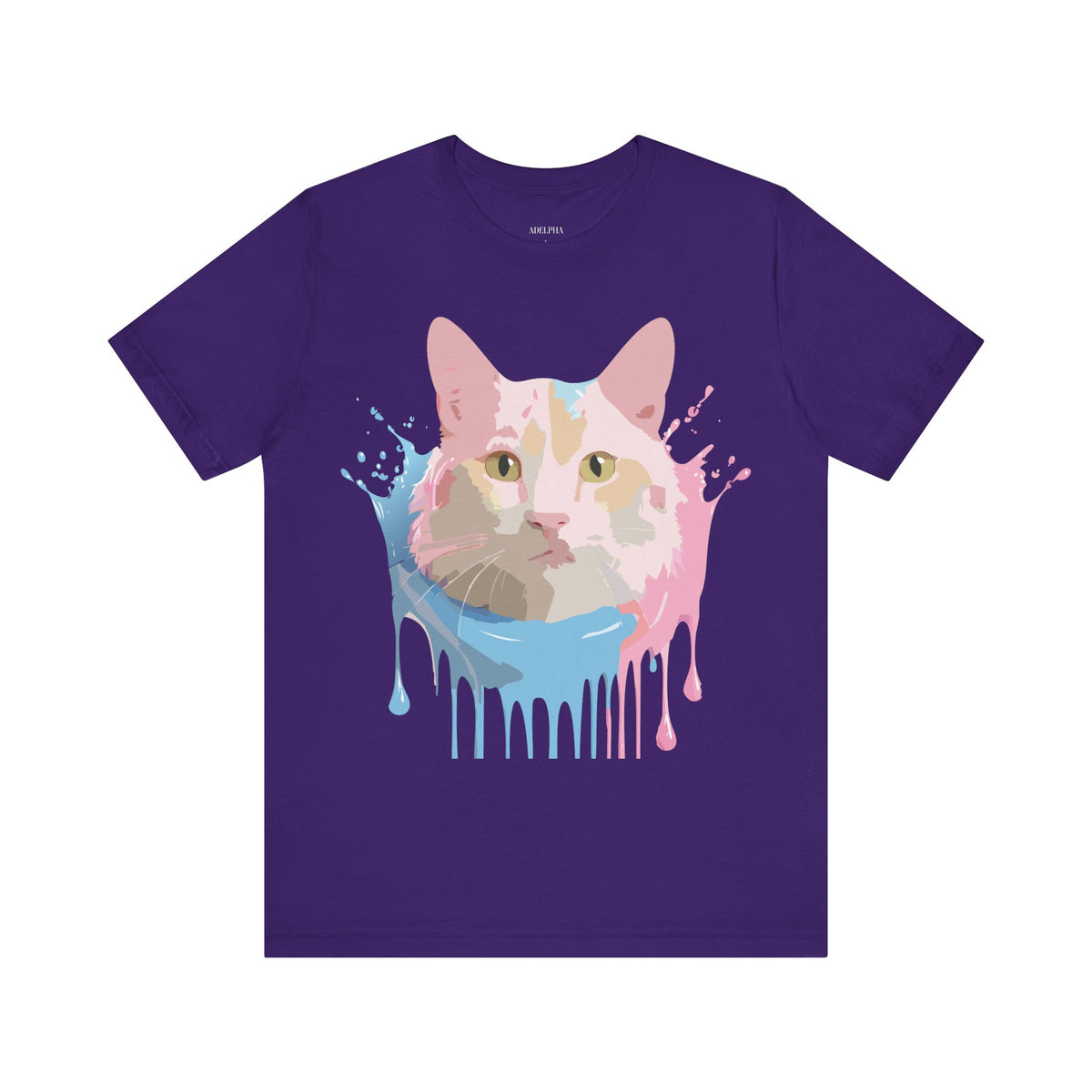 Cat Graphic Unisex Cotton Bella+Canvas Tee with Art Animal Design e203