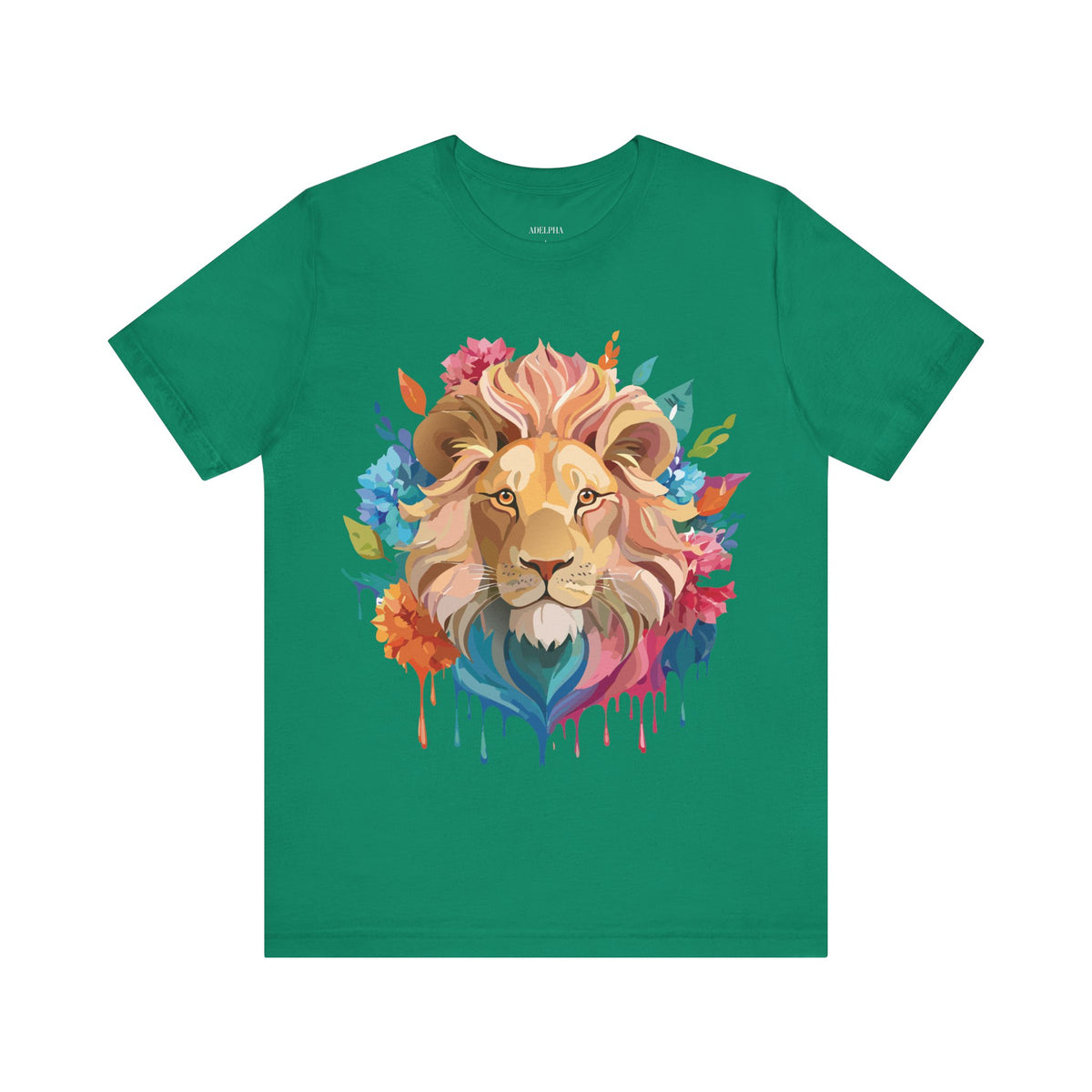 Lion Graphic Unisex Cotton Bella+Canvas Tee with Art Animal Design e42