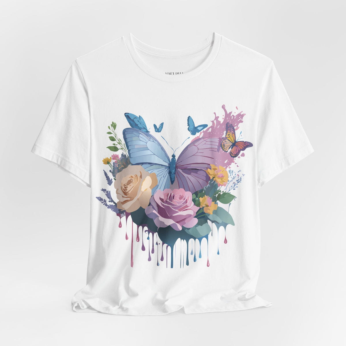 Butterfly Graphic Unisex Cotton Bella+Canvas Tee with Art Design n34