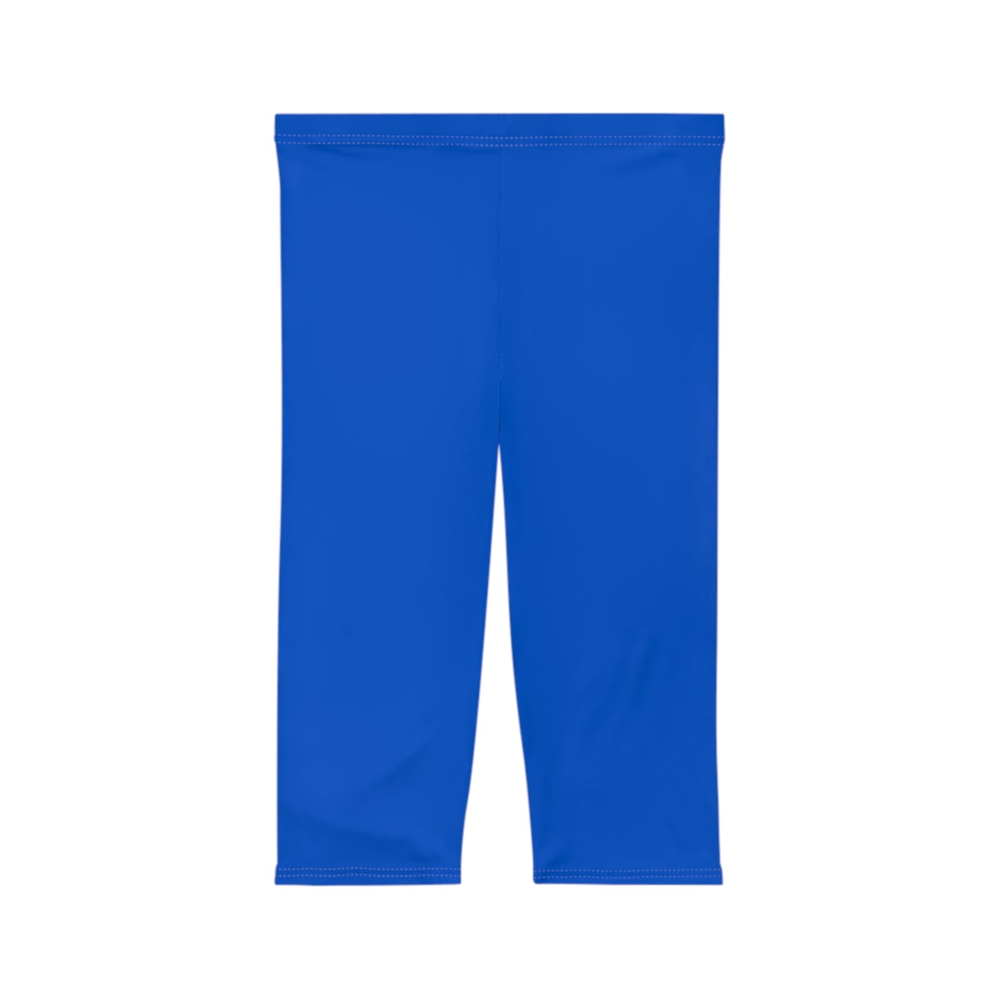Laser Blue Color Women's Brushed Suede Poly Span Casual Capri Leggings XS-2XL