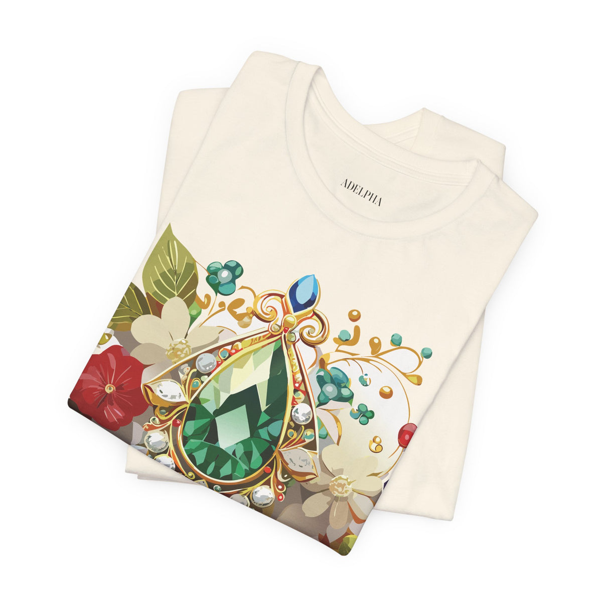 Jewelry Graphic Unisex Cotton Bella+Canvas Tee with Art Design n126