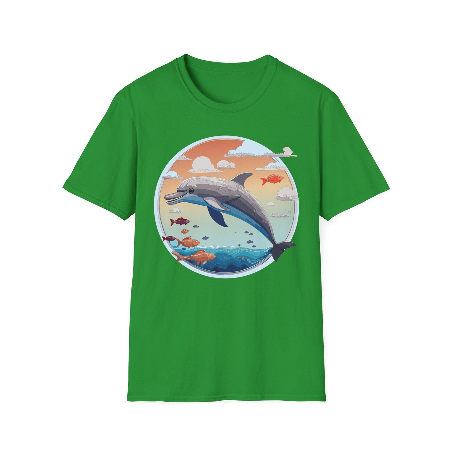 Dolphin Shirt Unisex Gildan Softstyle Cotton Tee For Men Women Dolphin Fish Animal Shirt