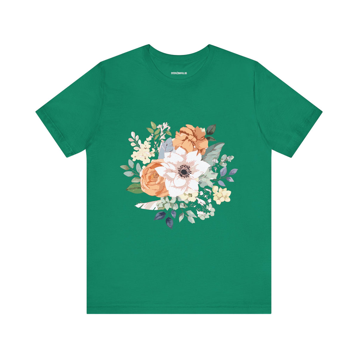 Floral Graphic Unisex Cotton Bella+Canvas Tee with Flowers Design ab9