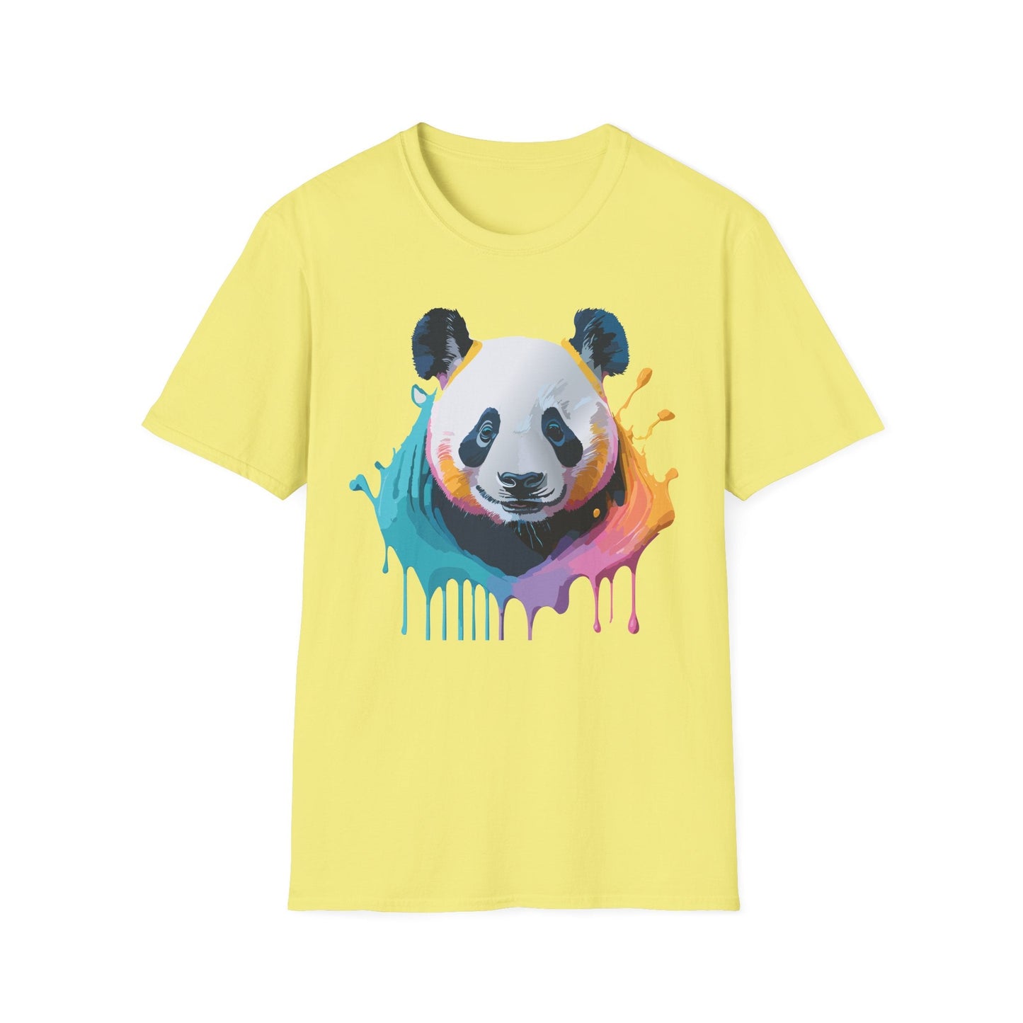 Unisex Panda Shirt T Shirt With Panda Animal Print Tee Softstyle Gildan 64000 100 Percent Ring Spun Cotton