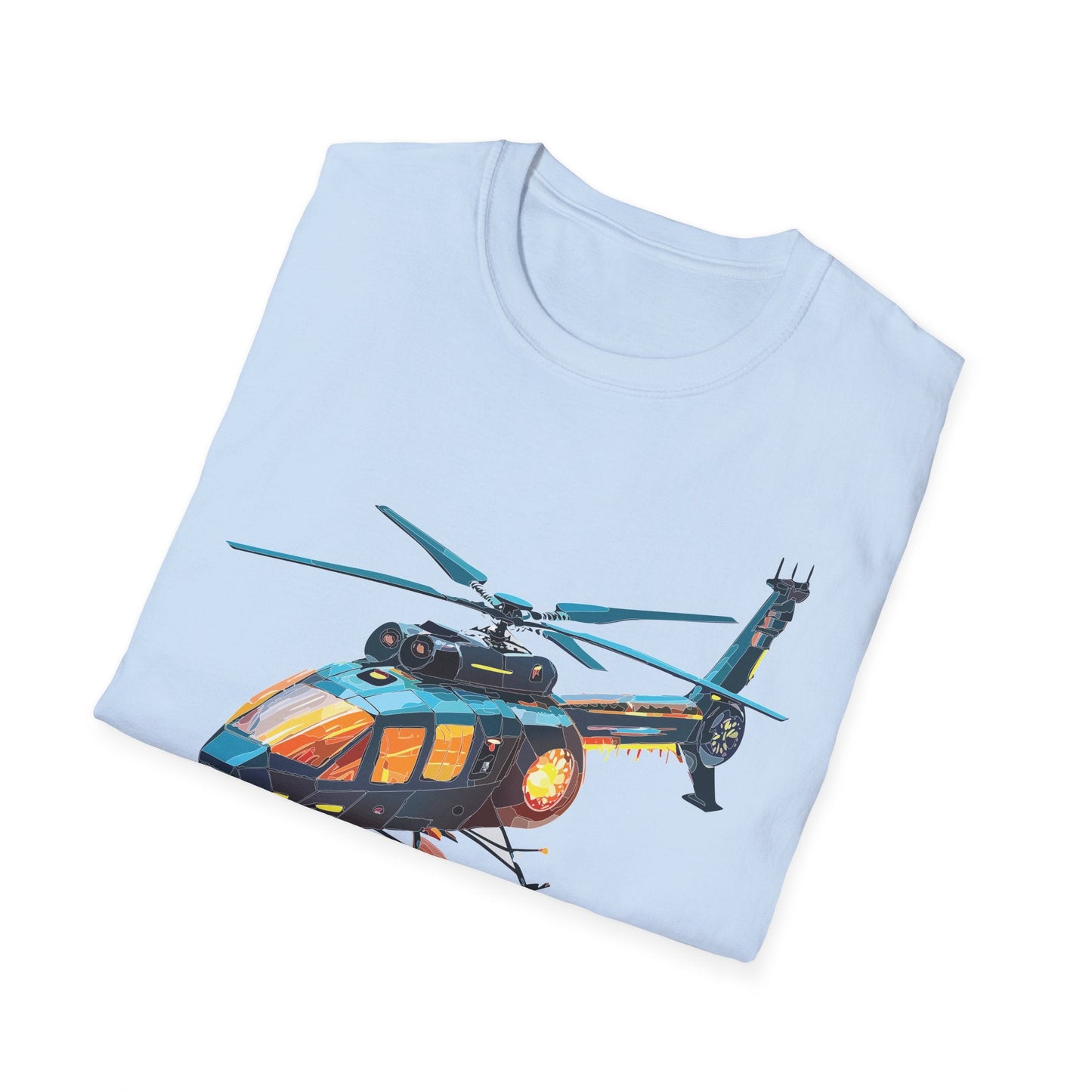 Chopper Helicopter Graphic Unisex Cotton Softstyle Short Sleeve Tee 1