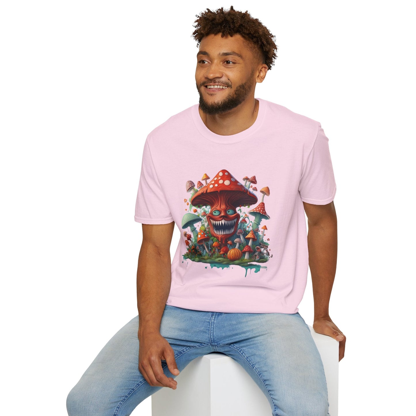 Unisex Mashroom Tee Shirt With Funny Mashroom Design Fungus Humor Softstyle Cotton