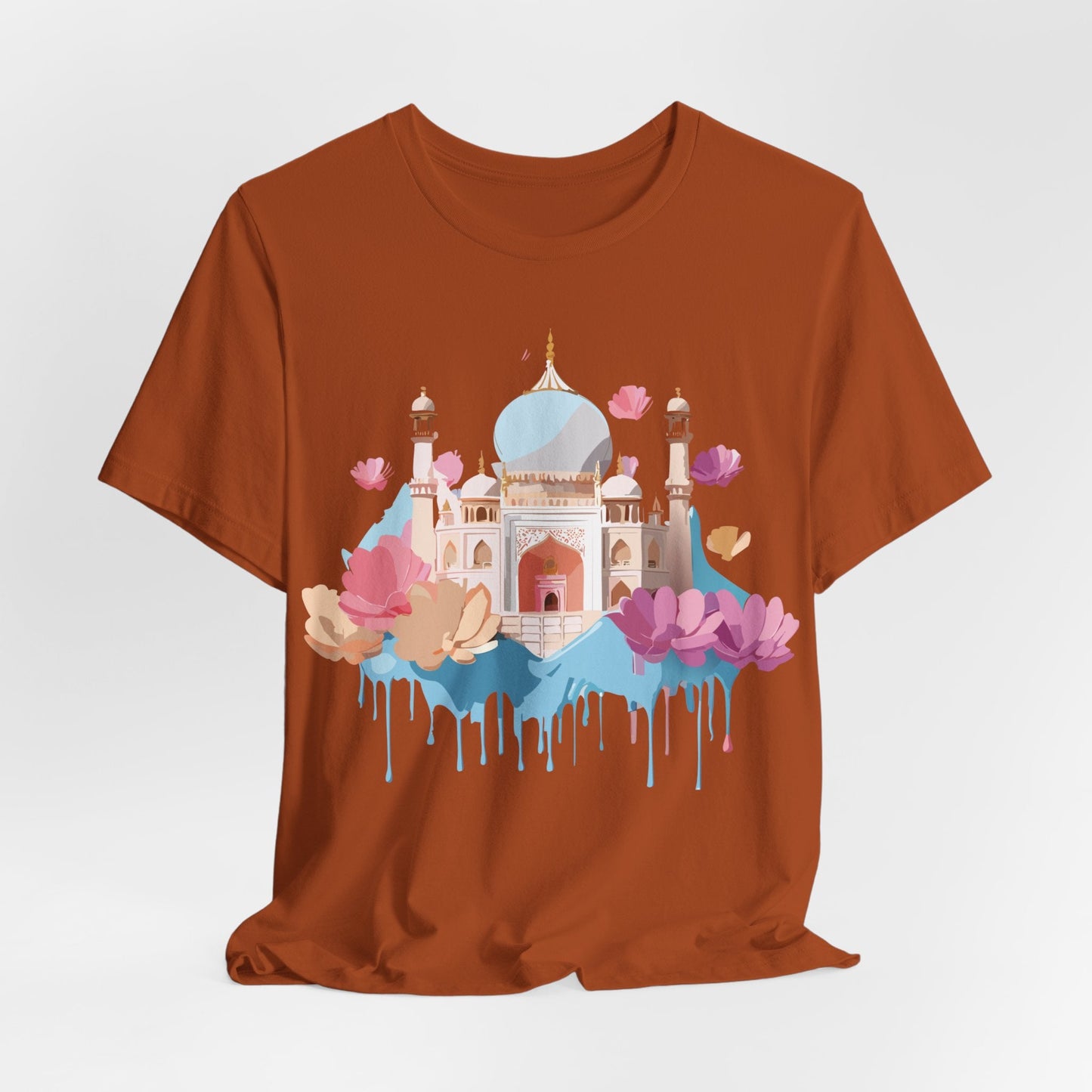 Unisex Taj Mahal Graphic Tee Tourist Shirt With Vintage Adelpha Artwork For Travel Lovers