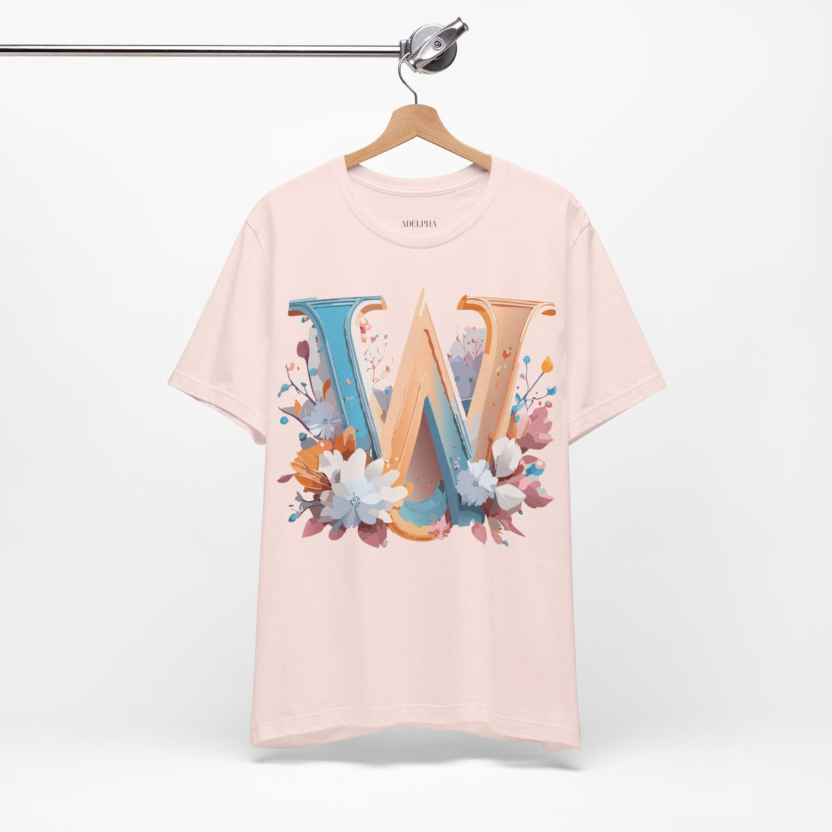 Letter W Graphic Unisex Cotton Bella+Canvas Tee with Art Letter Design
