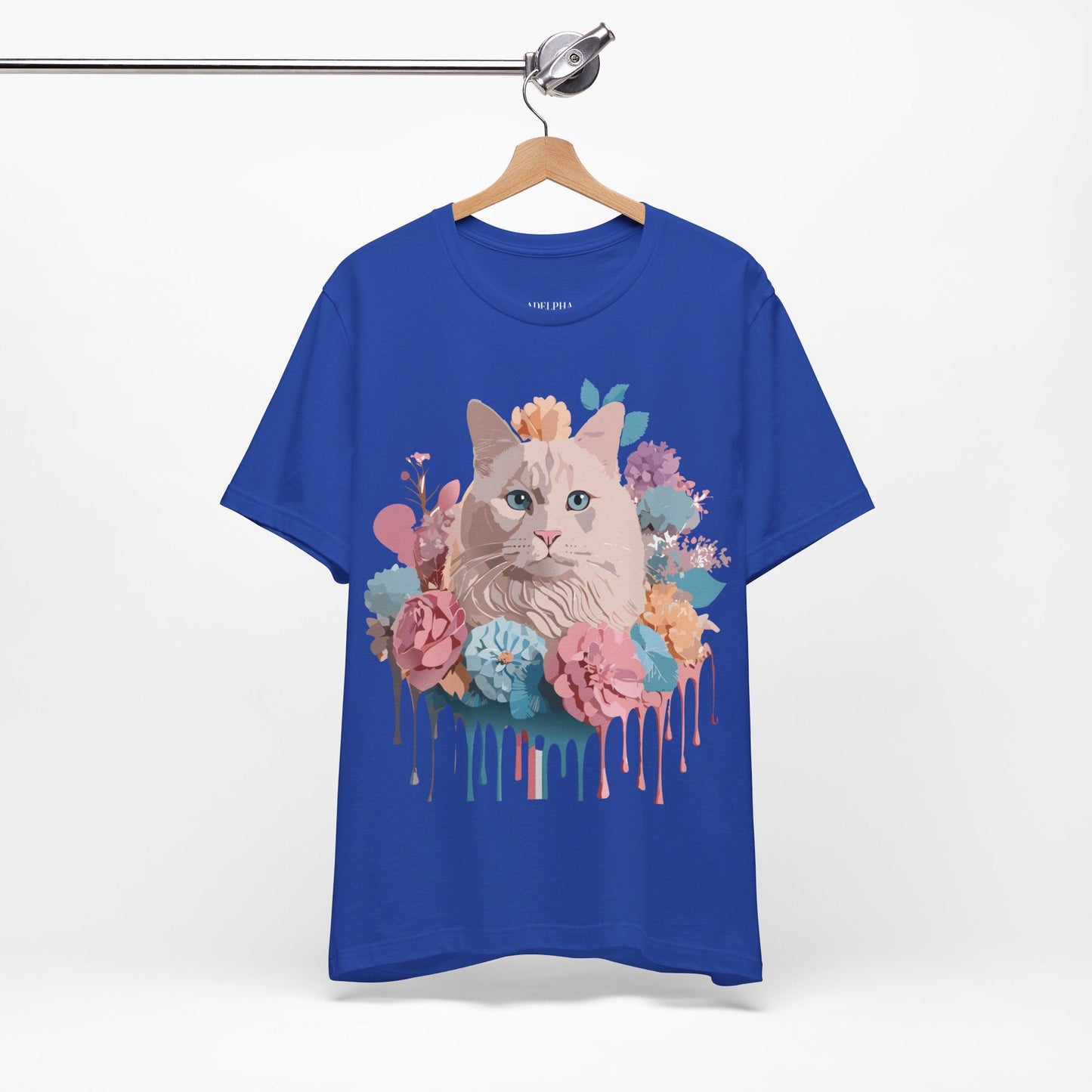 Cat Graphic Tee Unisex Short Sleeve Shirt By Adelpha Vintage Art Design