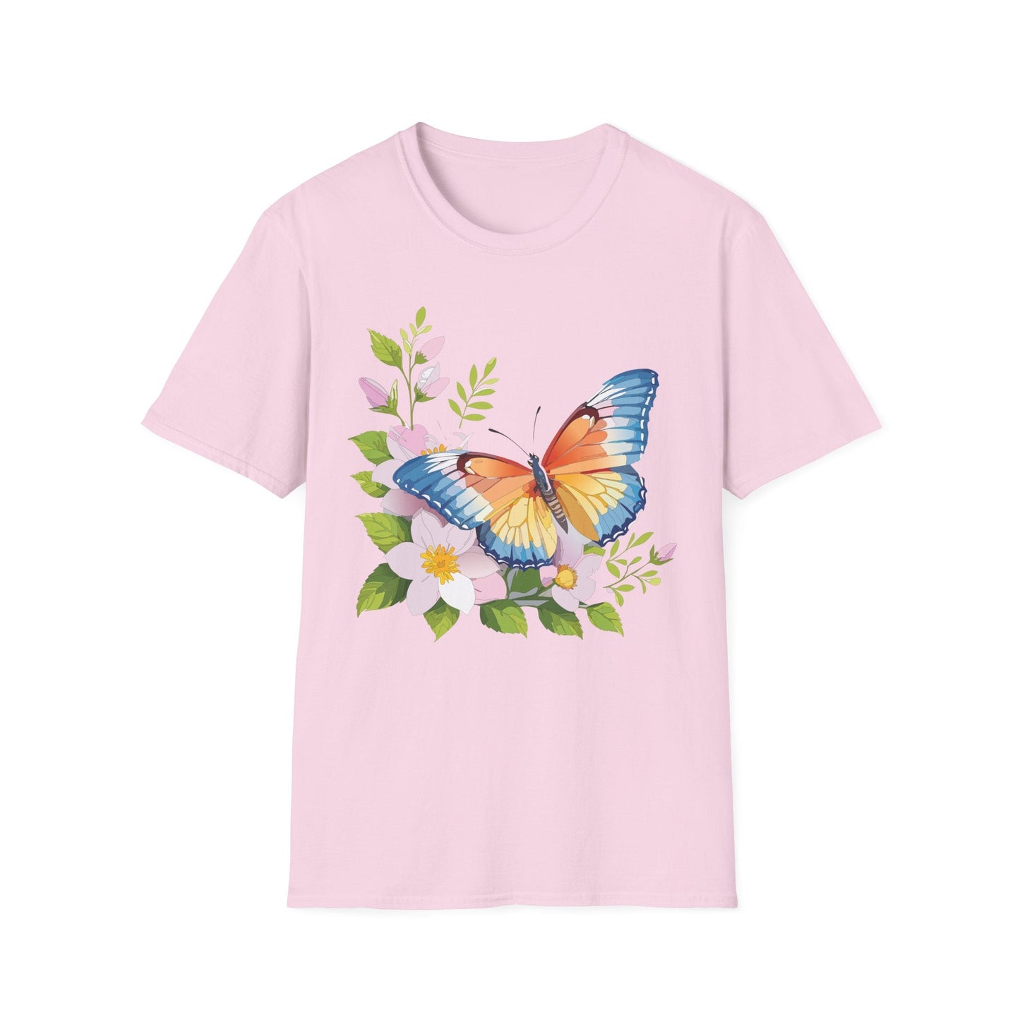 Butterfly T Shirt Unisex Monarch Design Gildan Softstyle 64000 Ring Spun Cotton Tee