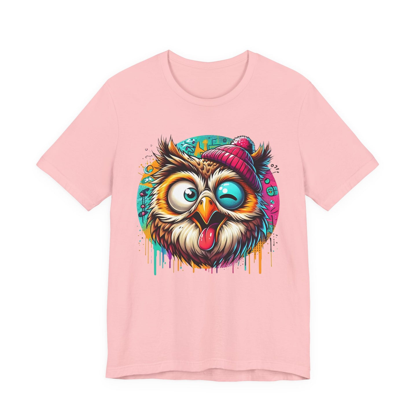 Colorful Owl Graphic Tee, Fun Owl Shirt, Funny Bird Shirt, Cute Cartoon Tees, Animal T-Shirt, Animal Tees, Art Design T-Shirt