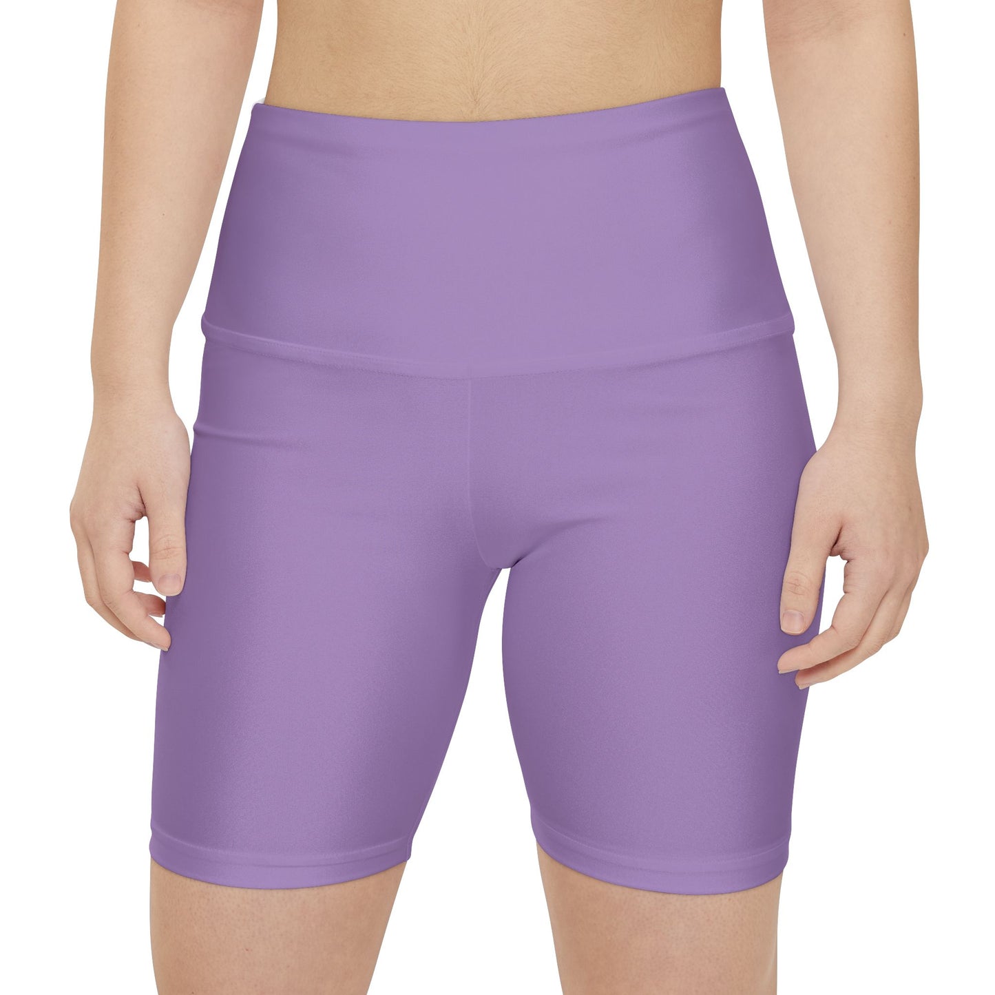 Furry Orchid Purple Lavender High-Waist Women's Workout Shorts