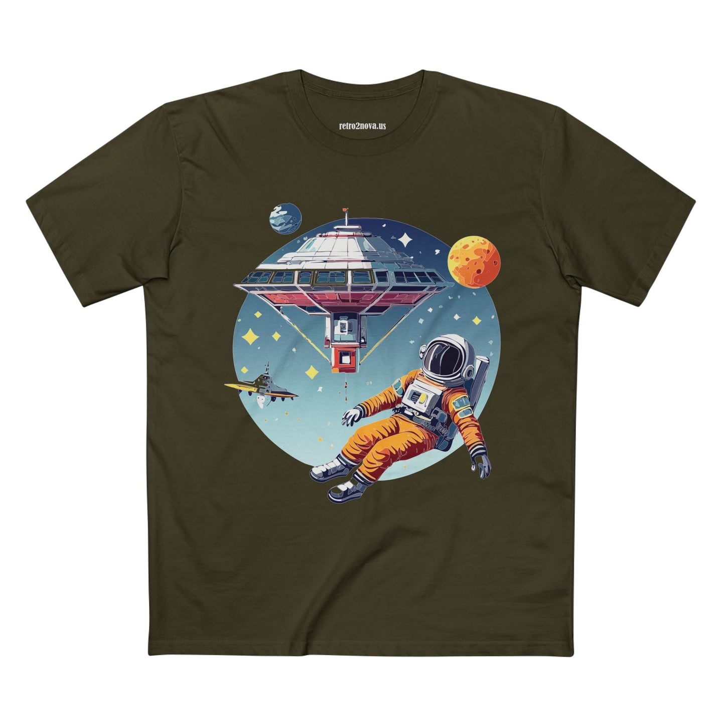 Cosmos Astronaut Shirt Unisex Premium Cotton Tee With Original Art Design By Retro2Nova