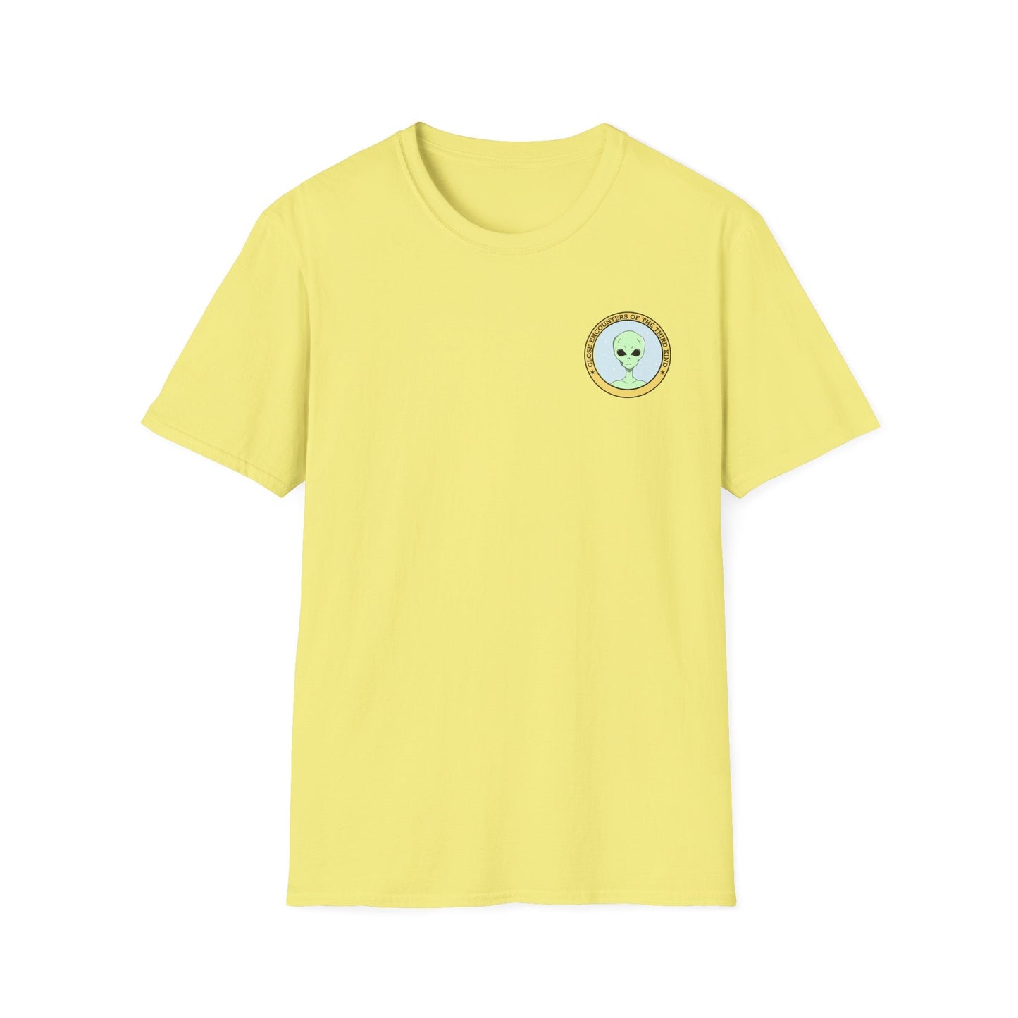 Alien Badge TShirt  Small Chest Logo I Believe Retro Space Tee