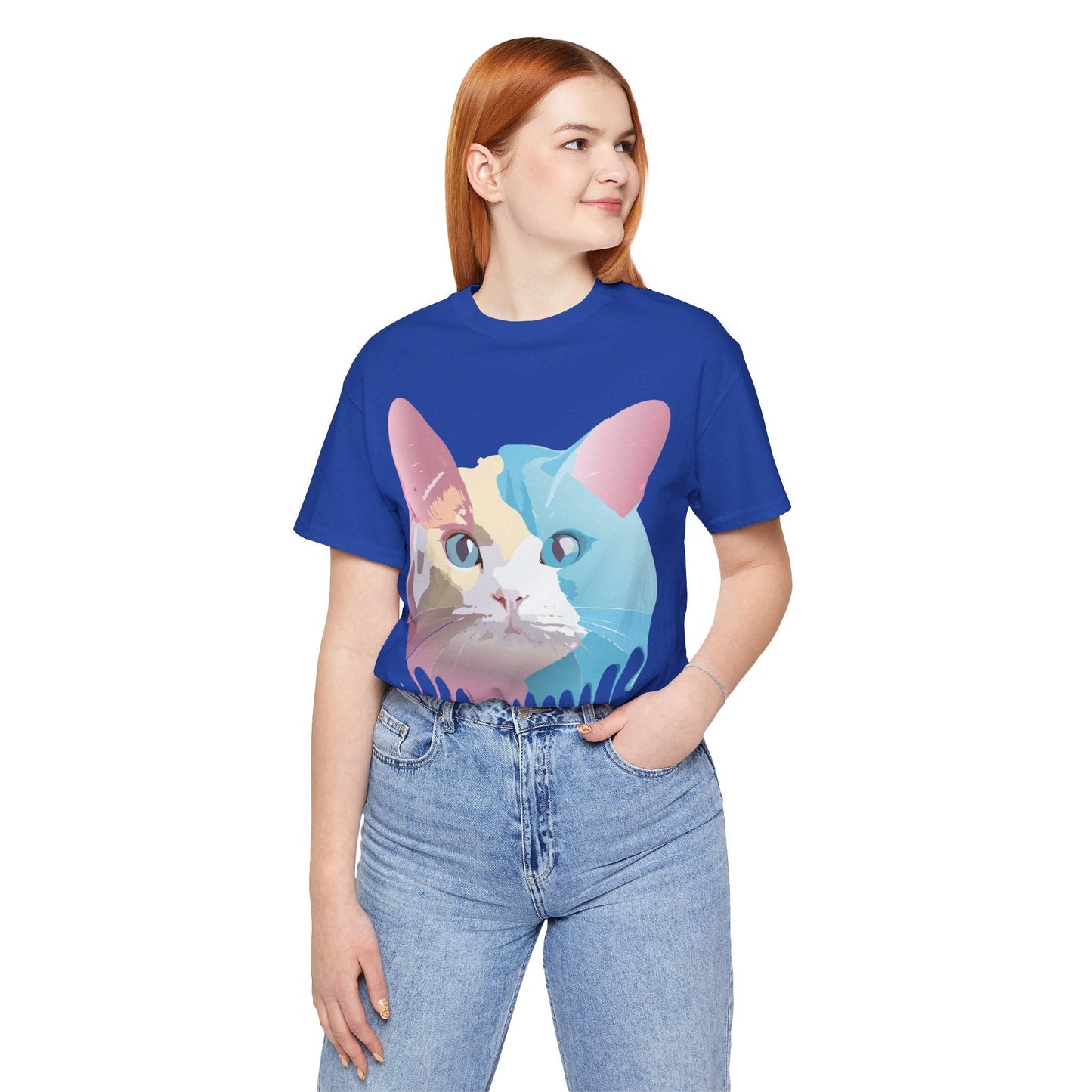 Cat Graphic Tee Unisex Short Sleeve Shirt With Vintage Adelpha Artwork