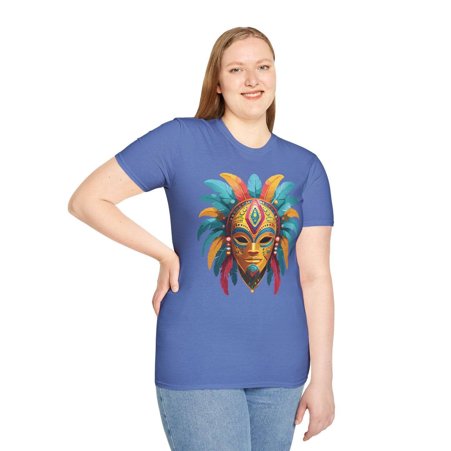 Mask Graphic Unisex Cotton Masquerade Design Artwork Tee 25
