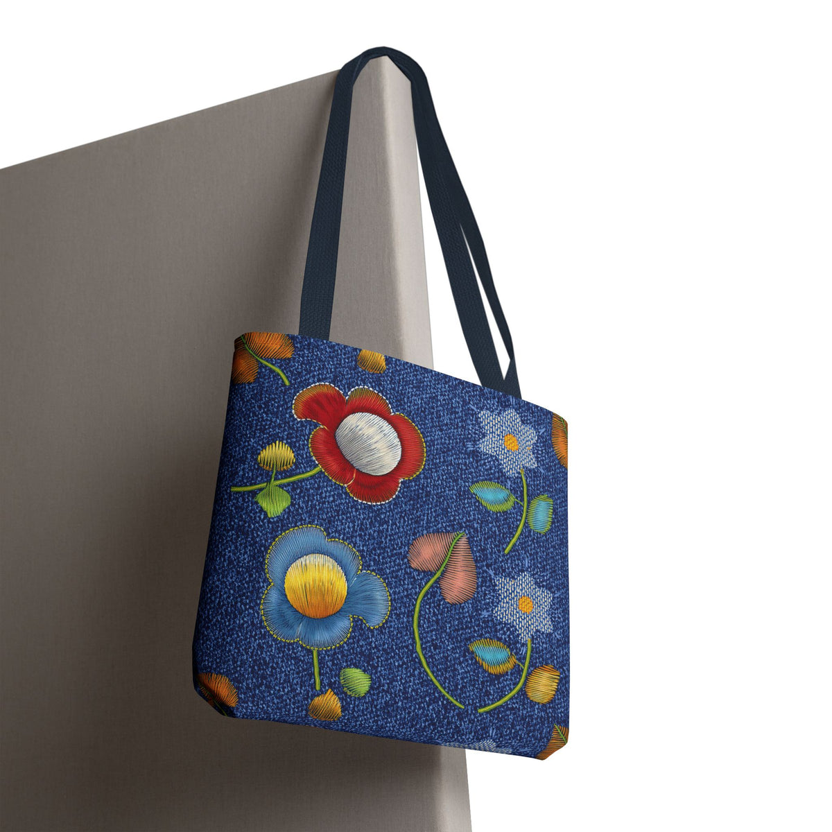Denim Fabric Imitation Print Unisex Canvas Bag Poly Spun 3 Sizes Tote Bag 169