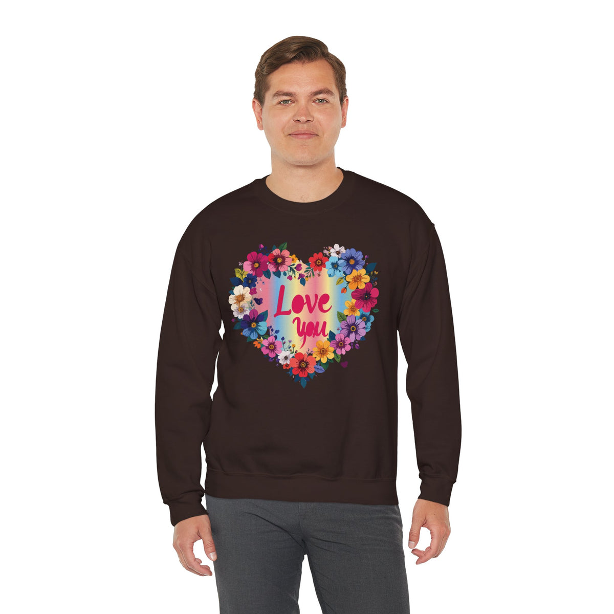 Floral Love You Heart Sweatshirt, Floral Heart Sweatshirt, Floral Love Sweatshirt, Valentine's Day Sweatshirt, Floral Sweatshirt 111