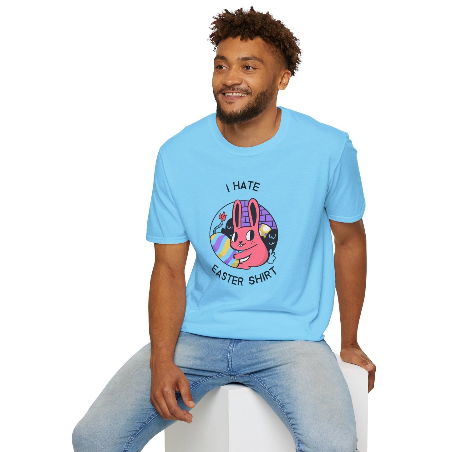 Funny Easter T Shirt Unisex Gildan Softstyle 64000 Easter Design Tee With Signature Print