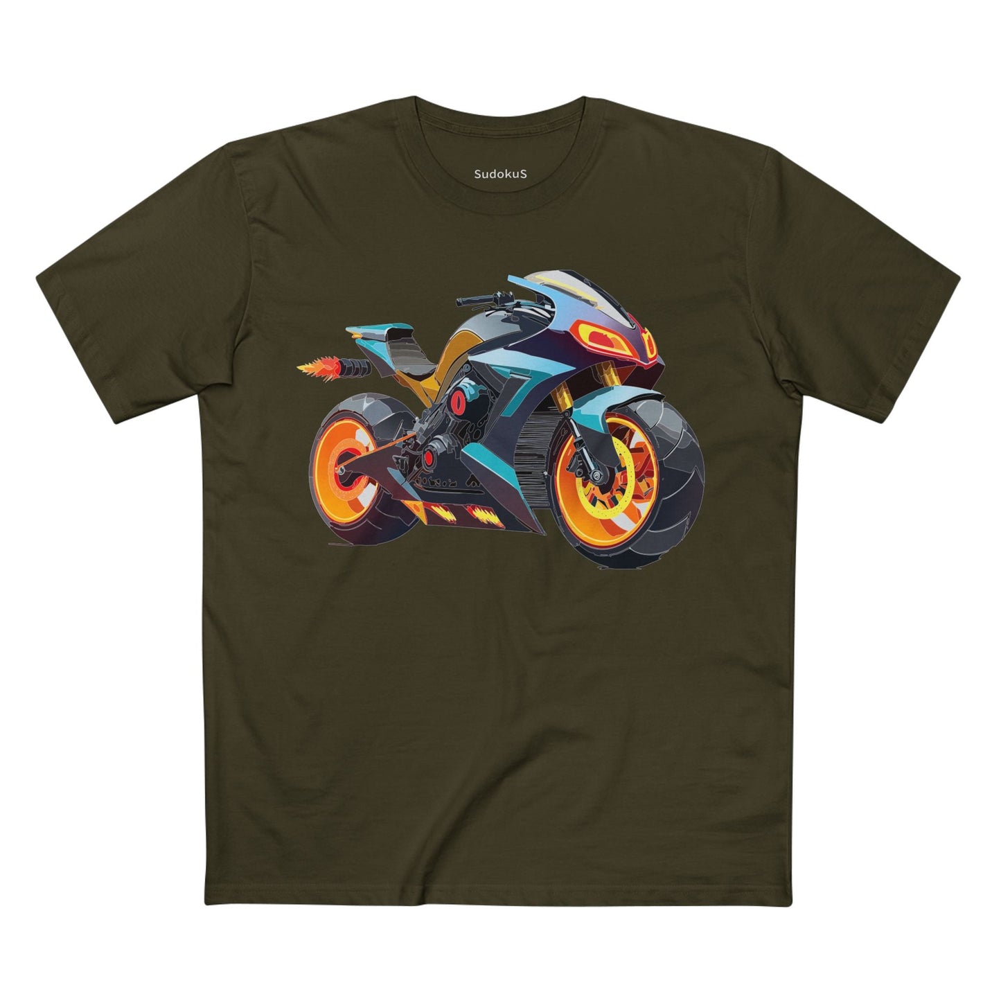 Moto Bike Graphic Unisex 100 Cotton Staple Tee 22