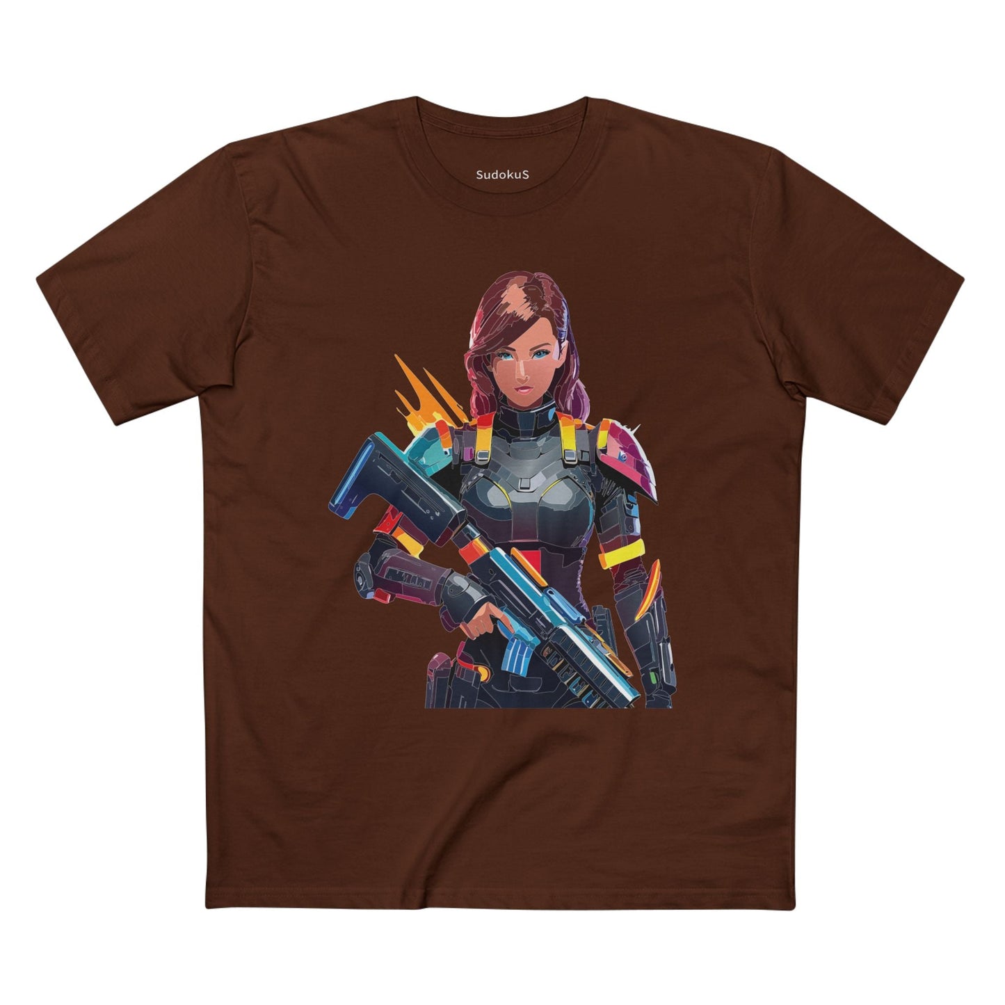 Army-woman Graphic Unisex 100 Cotton Staple Tee 16