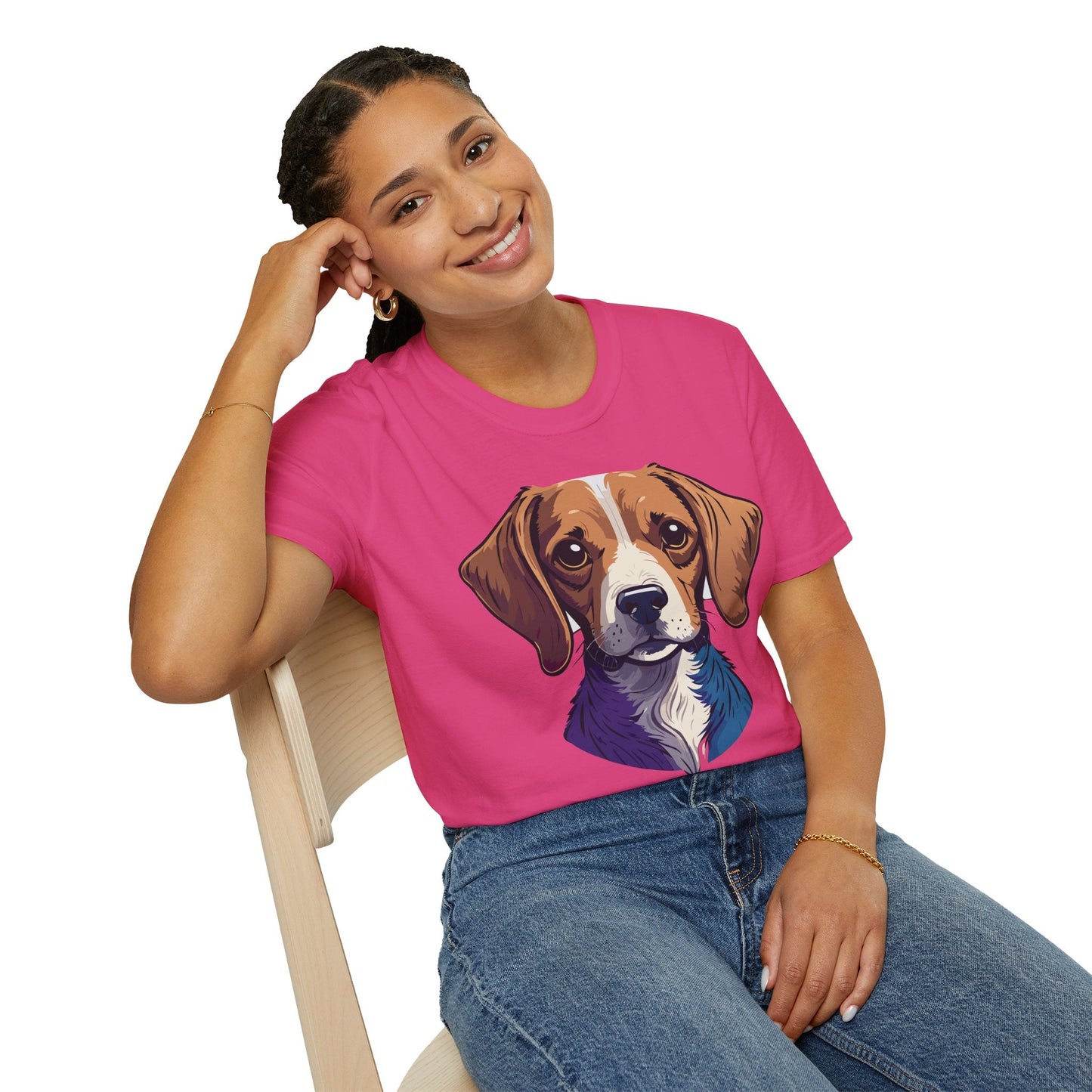 Dog Shirt Unisex Animal Print Tee Softstyle 100 Percent Cotton Gildan 64000