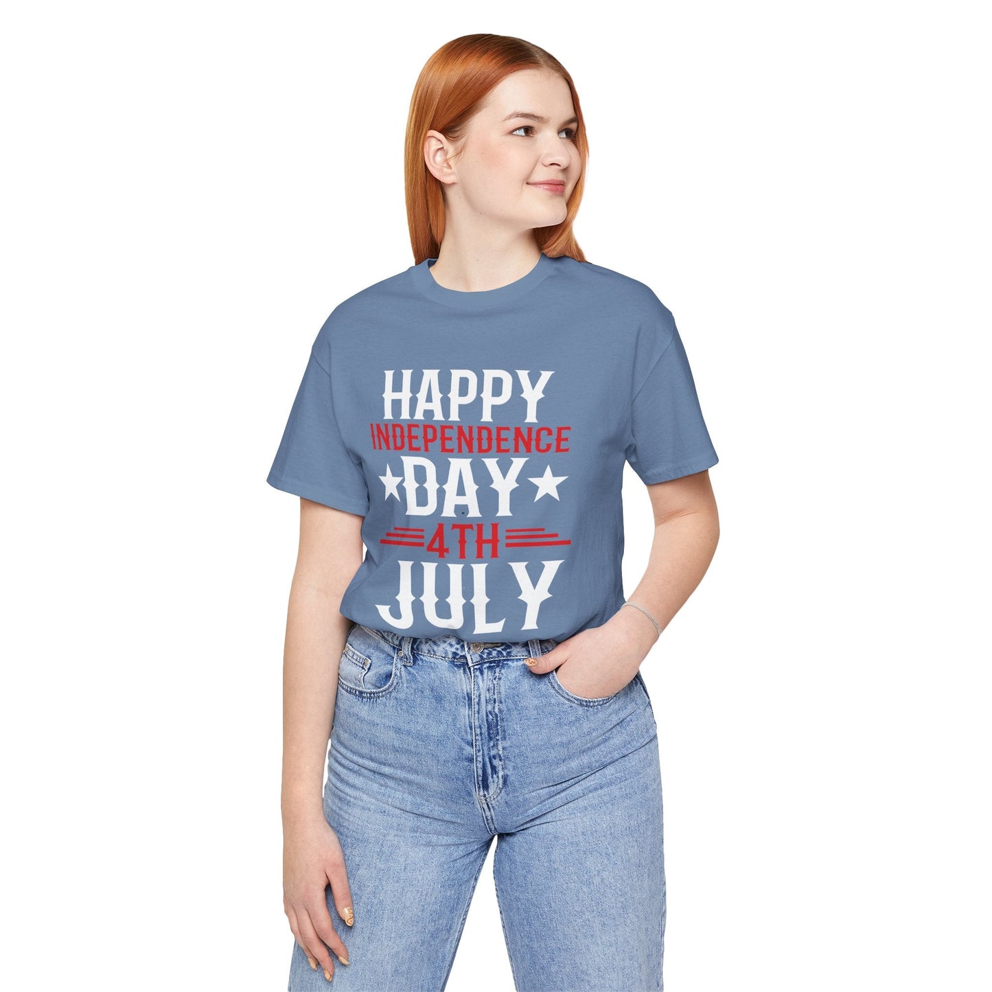 Happy Independence Day Graphic Unisex Cotton T-Shirt 016