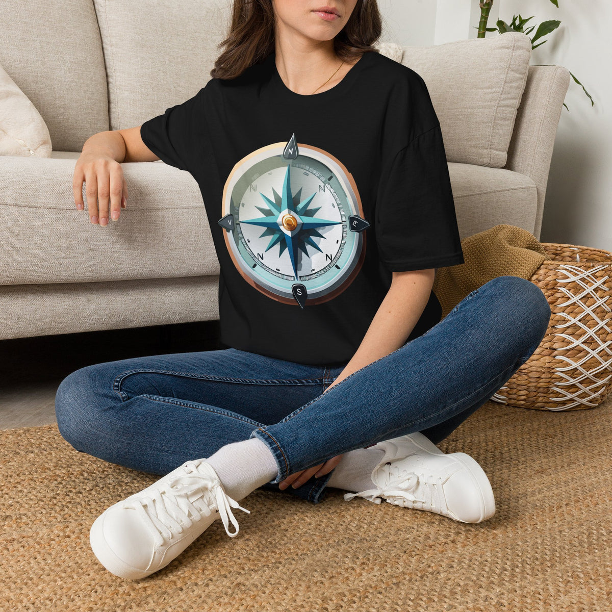 Vintage Compass Tee | Nautical Compass T-Shirt, Adventure Travel Graphic Design Unisex 100 Cotton Gildan T-Shirt
