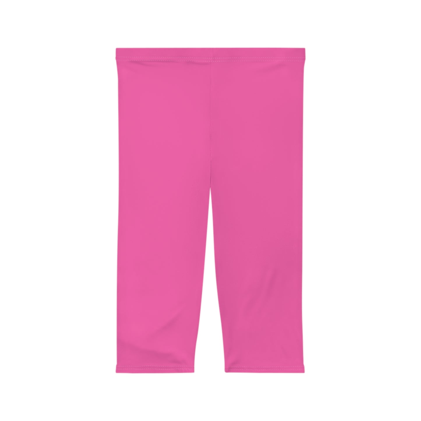 Hot Pink Web Color Women's Brushed Suede Poly Span Casual Capri Leggings XS-2XL