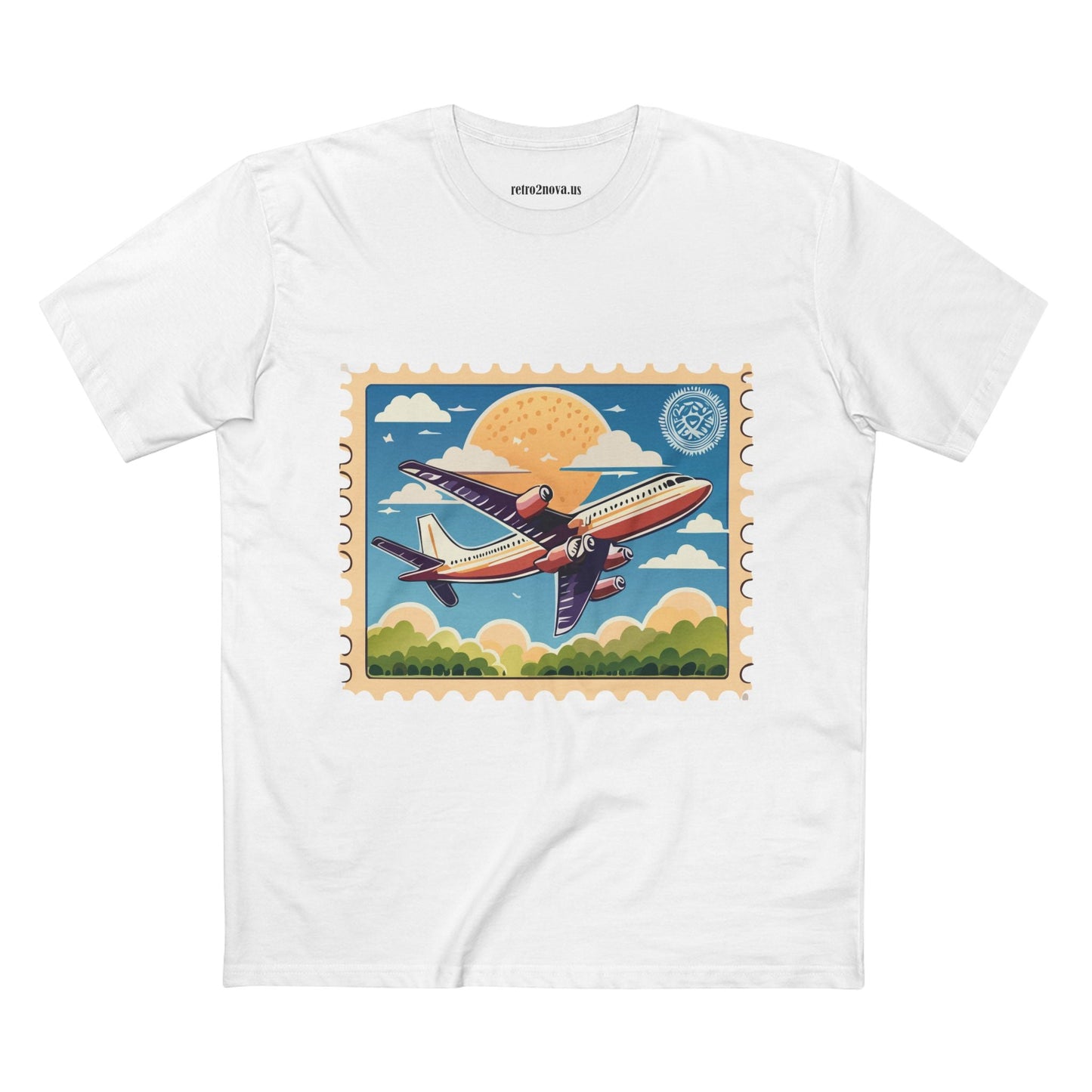 Postage Stamp Shirt Unisex Premium Cotton Tee PS13 Original Art Design Retro2Nova