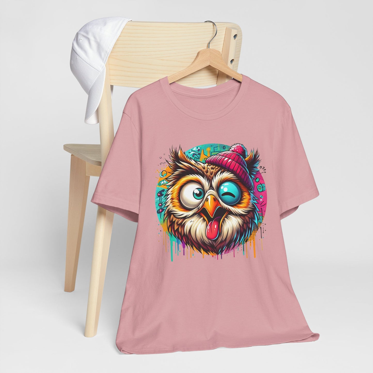 Colorful Owl Graphic Tee, Fun Owl Shirt, Funny Bird Shirt, Cute Cartoon Tees, Animal T-Shirt, Animal Tees, Art Design T-Shirt