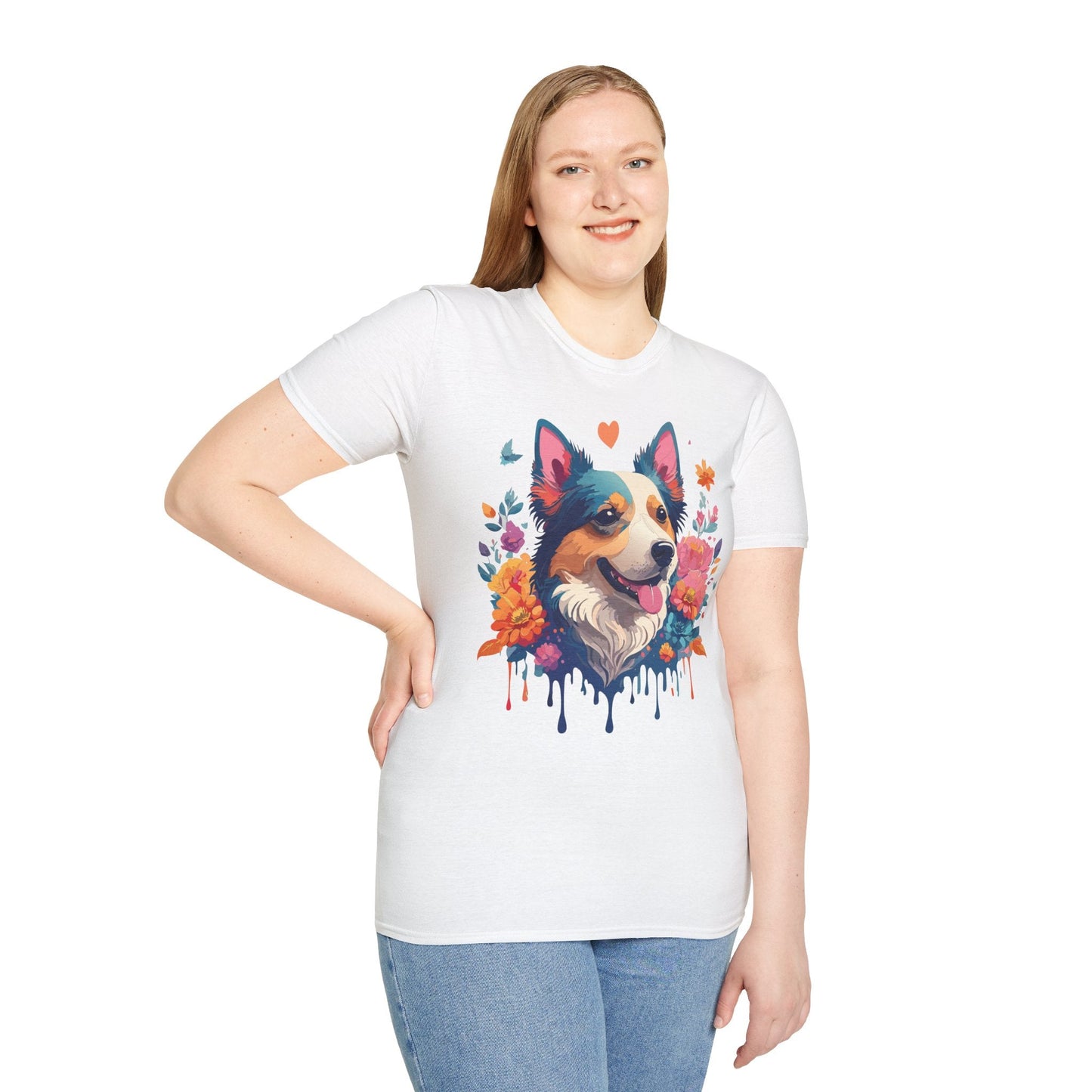 Animal Print Dog Shirt Unisex Softstyle Cotton Tee For Pet Lovers