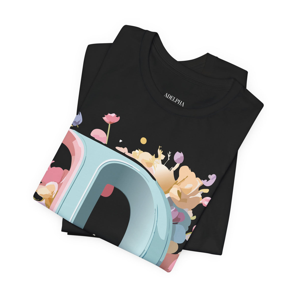 Letter D Graphic Unisex Cotton Bella+Canvas Tee with Art Letter Design