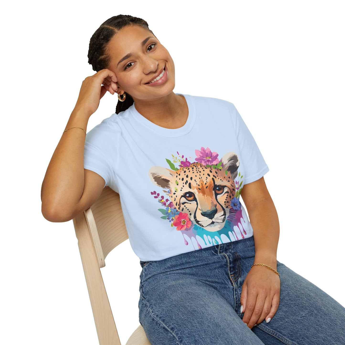 Cheetah Print Unisex Softstyle T Shirt Gildan 64000 Tee For Everyday Comfort