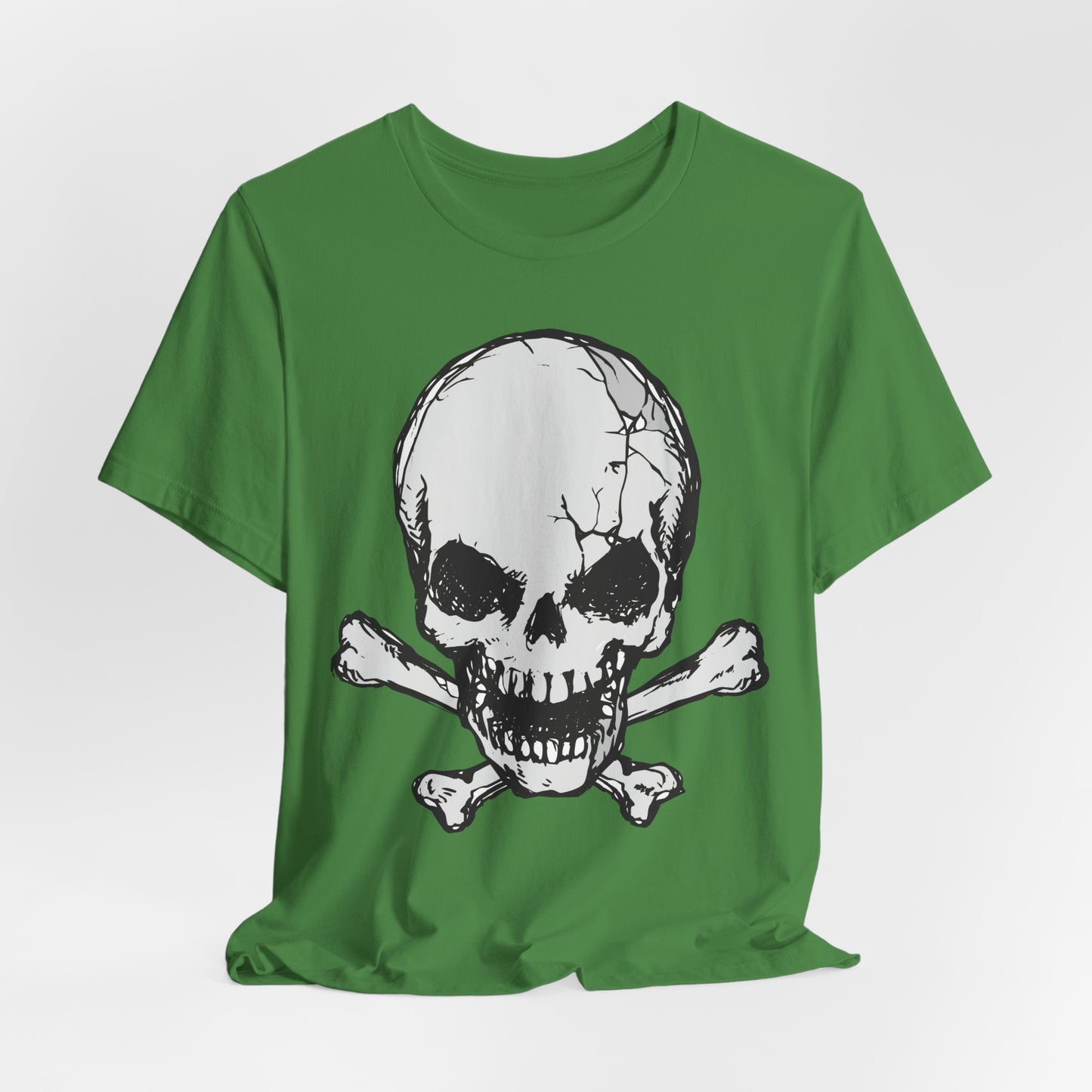 Grey Skull Graphic Design Tee, Skull Shirt, Vintage Tees, Art Design T-Shirt, Vintage Graphic Tee, Art Shirts with Skulls