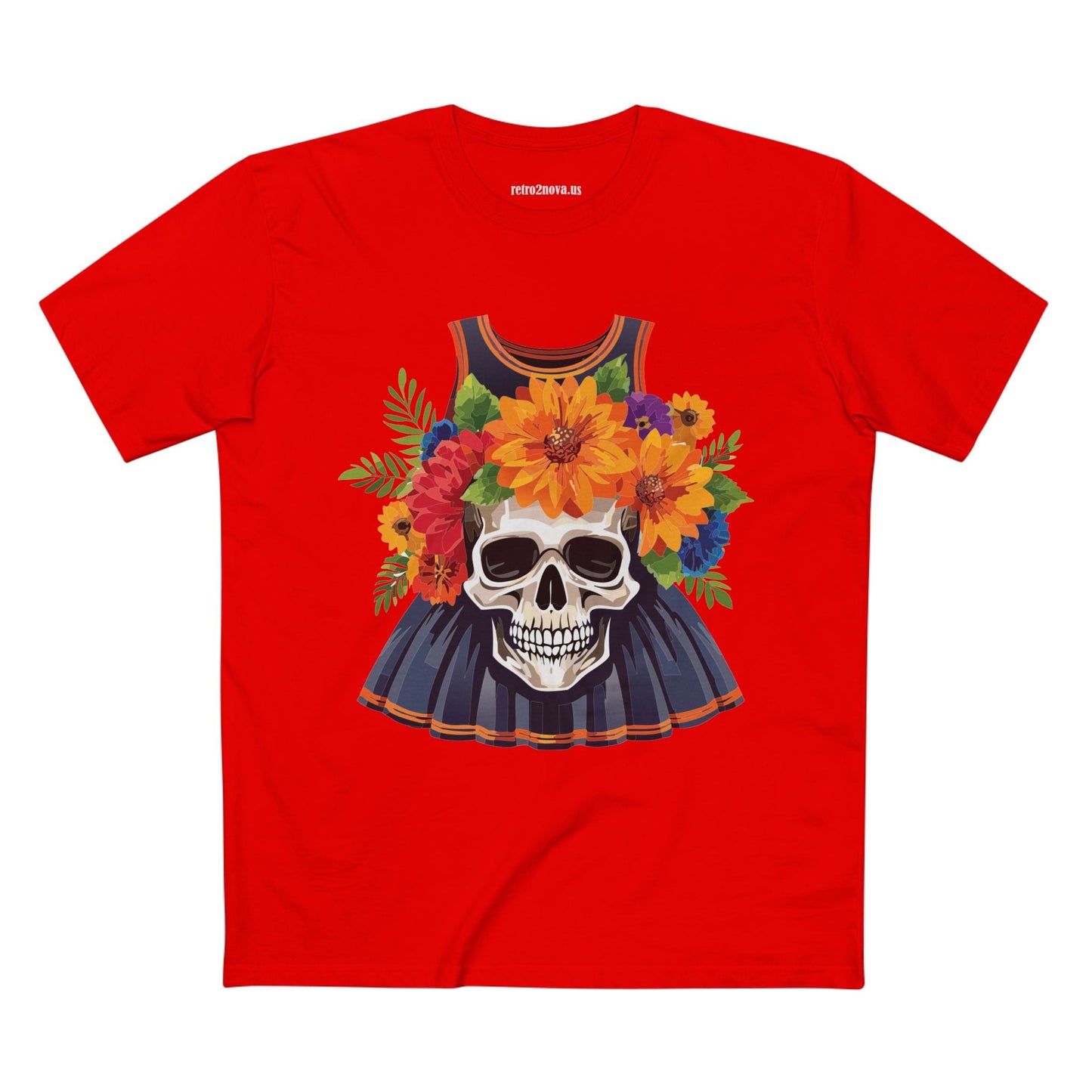 Skull Skeleton Shirt Unisex Premium Cotton Art Tee Original Design By Retro2Nova SS14