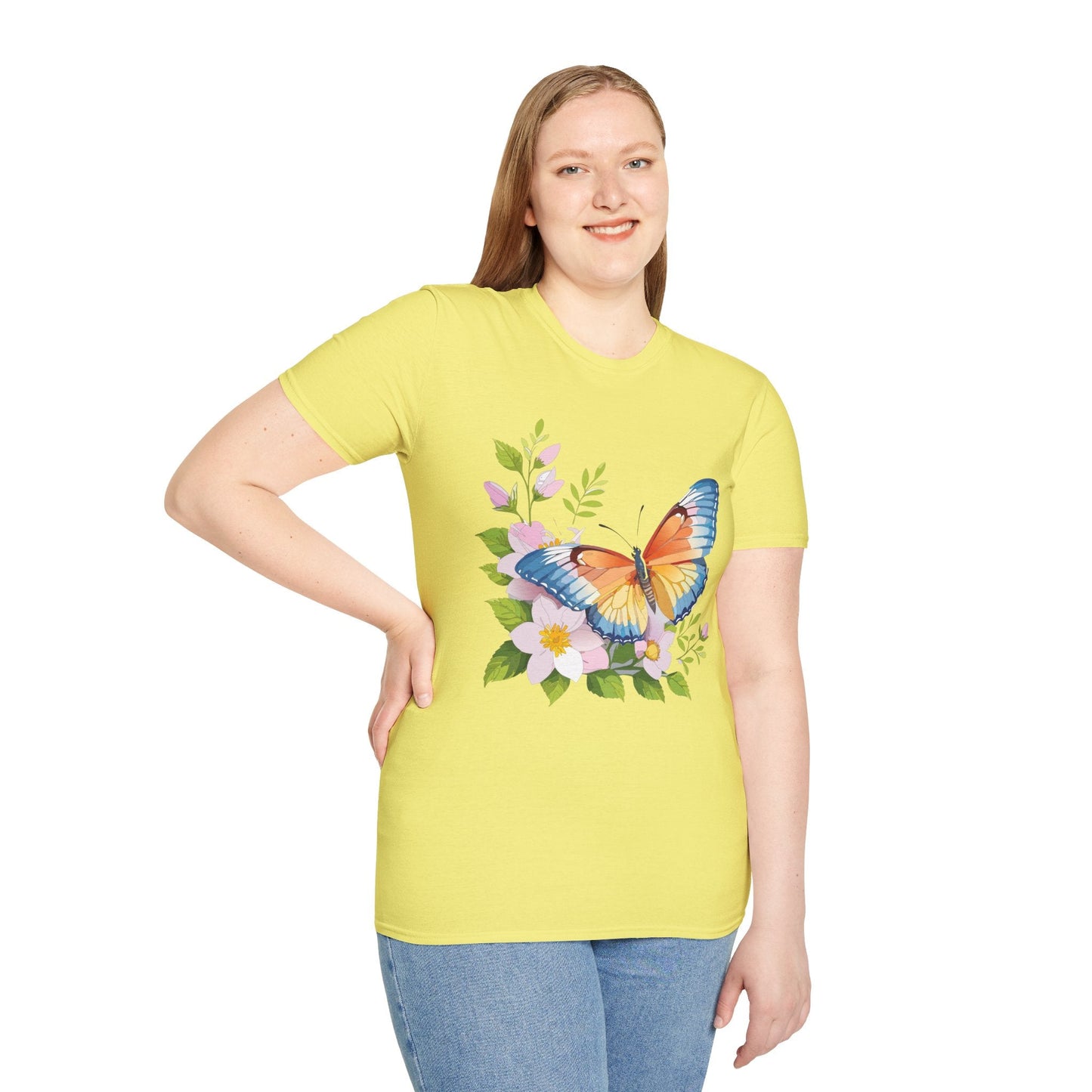 Butterfly T Shirt Unisex Monarch Design Gildan Softstyle 64000 Ring Spun Cotton Tee