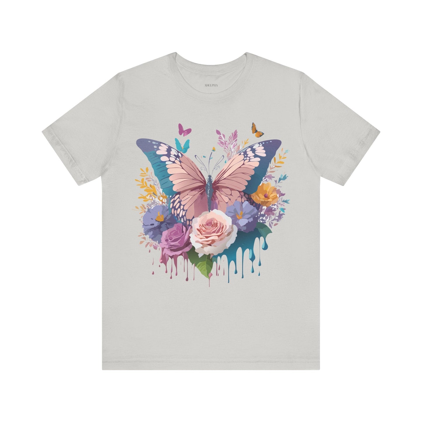 Butterfly Graphic Unisex 100 Cotton Lightweight Vintage Floral Design Jersey Tee 44
