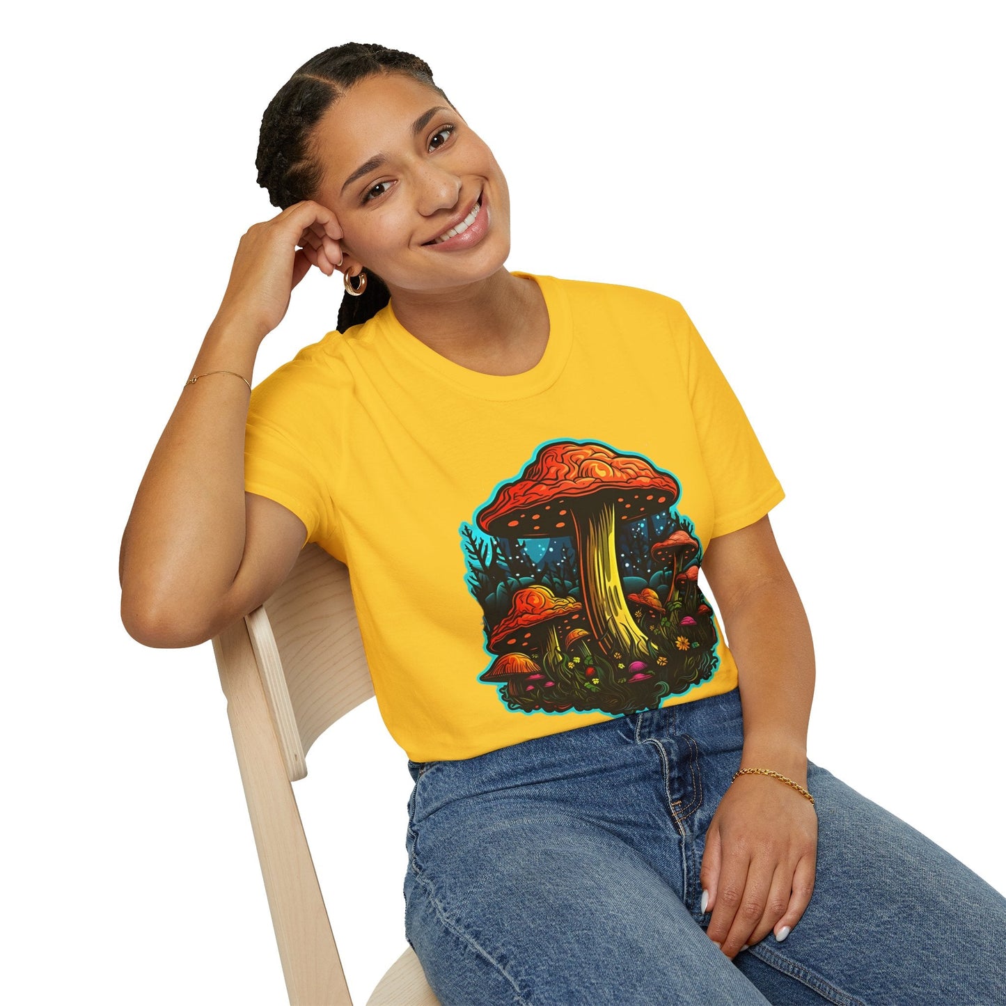 Mashroom Tee Shirt Unisex Softstyle 64000 With Funny Mashroom Fungus Graphic Design