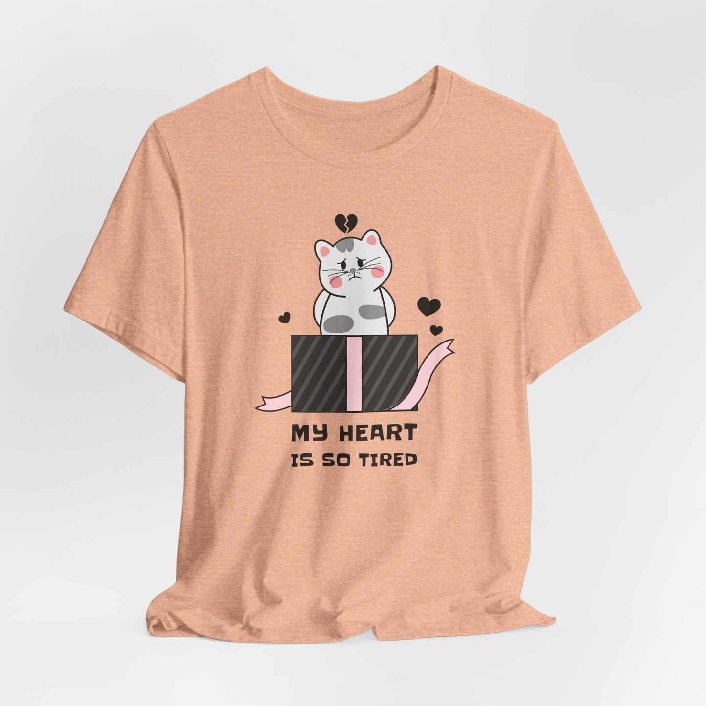 Cat Heart T-Shirt, Love T-Shirt, Tee Shirts with Animals, Valentine Day Shirt 16