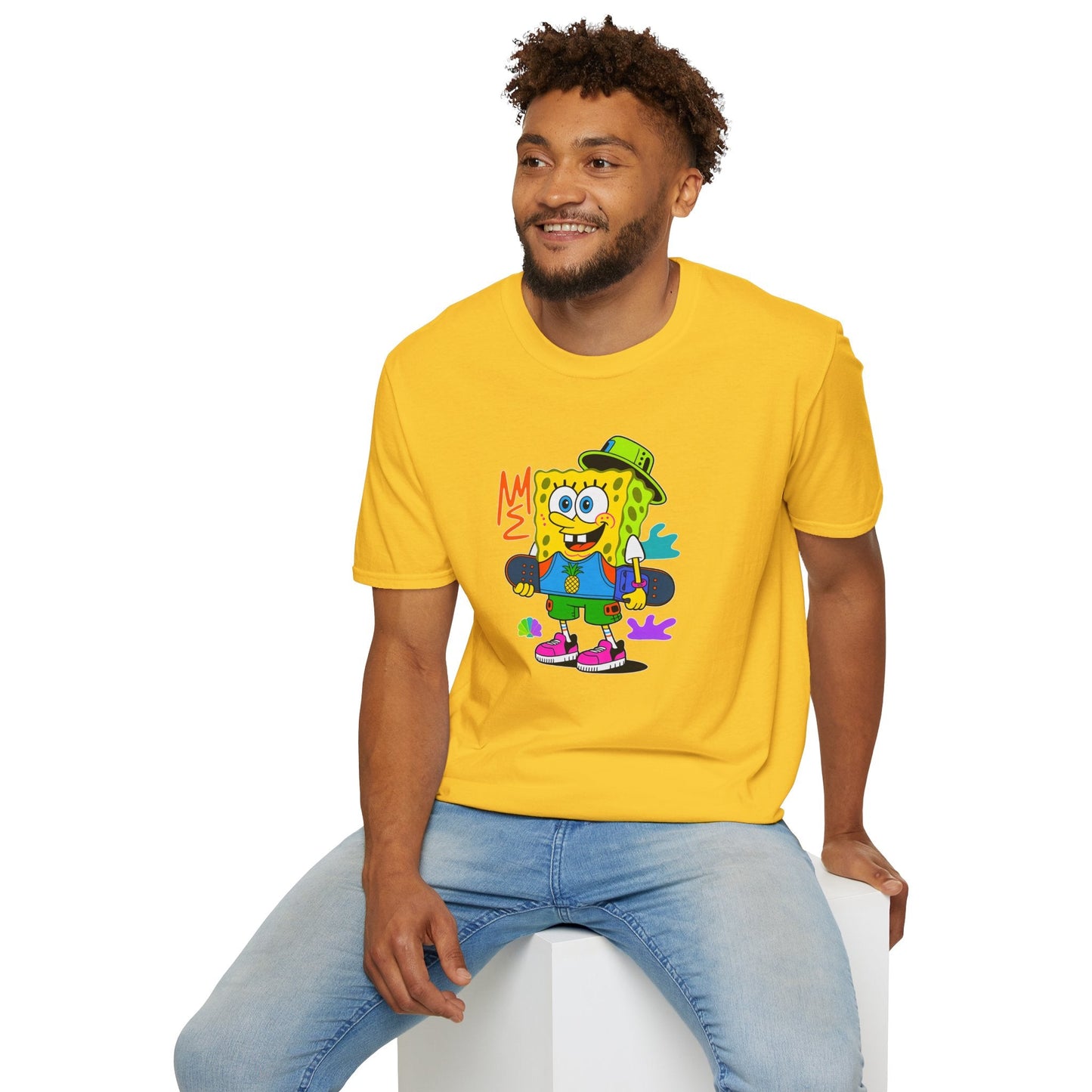 Unisex Cartoon T Shirt With Animals Animation Tee Softstyle Gildan 64000 Cotton Fabric